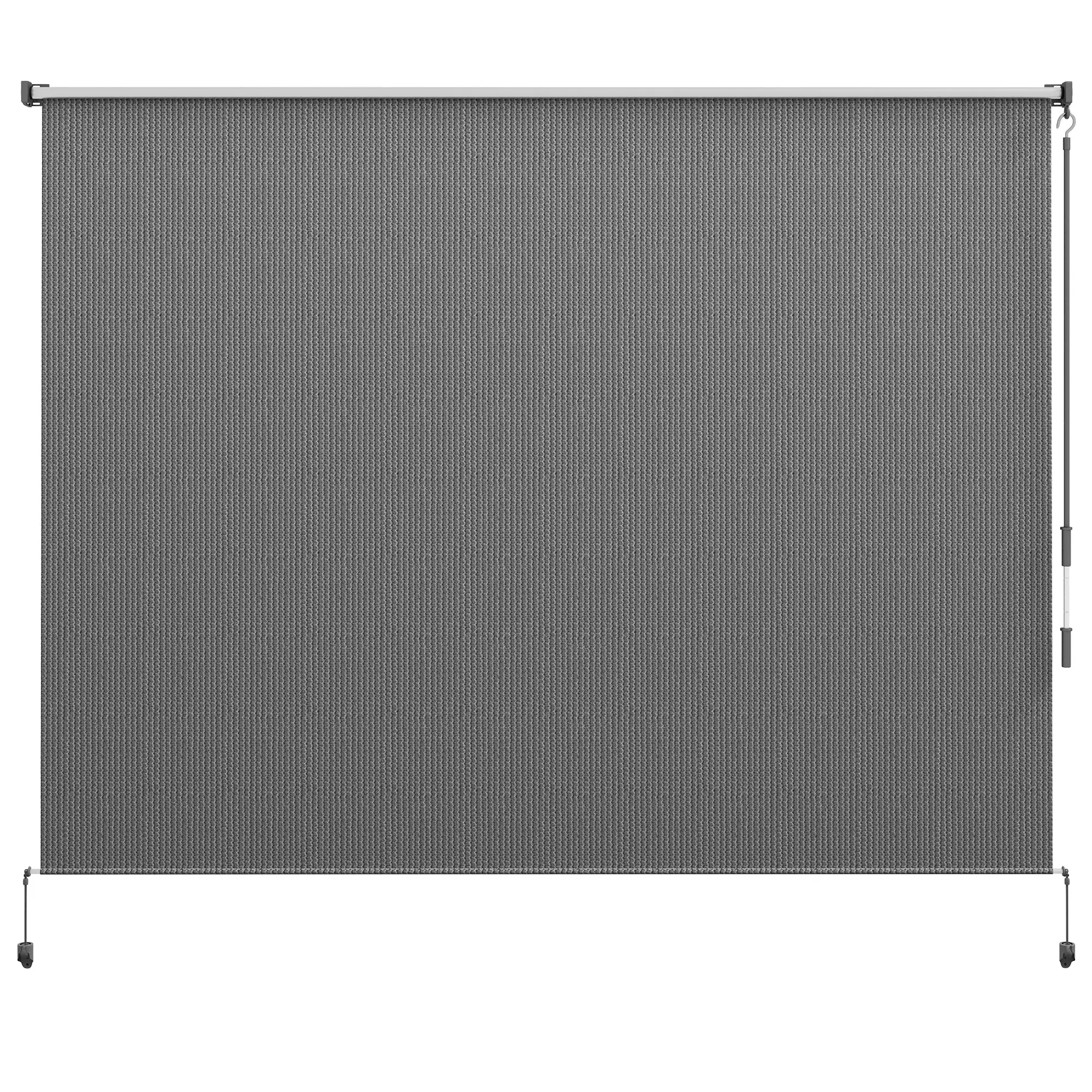 8' x 6' Outdoor Roller Shades, Cordless Patio Door Blinds, Light Grey - Image 11