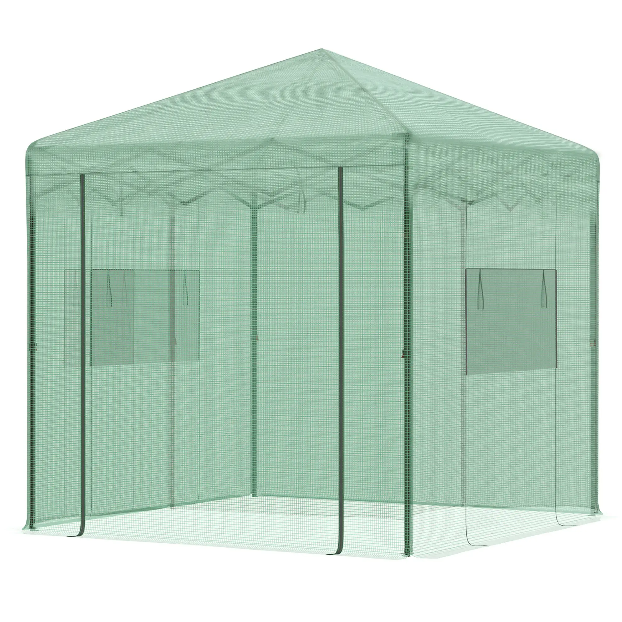 8' x 6' Portable Pop Up Greenhouse, Outdoor Walk-in, Green - Image 11