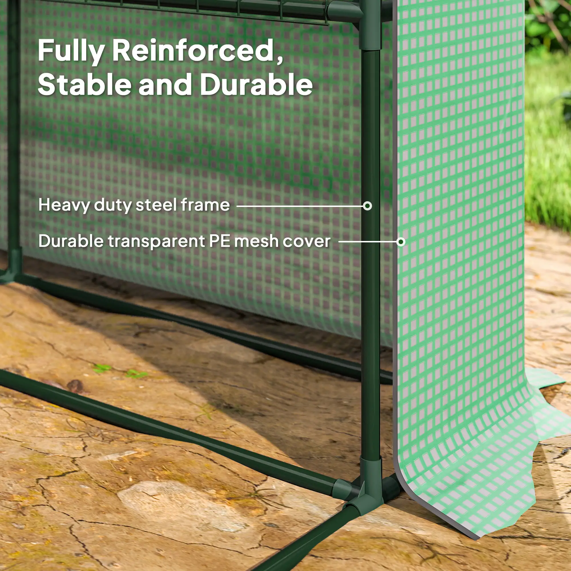 8' x 6' x 7' Portable Walk-In Greenhouse, 18 Shelves, Water/UV Resistant Cover, Roll Up Door - Image 6