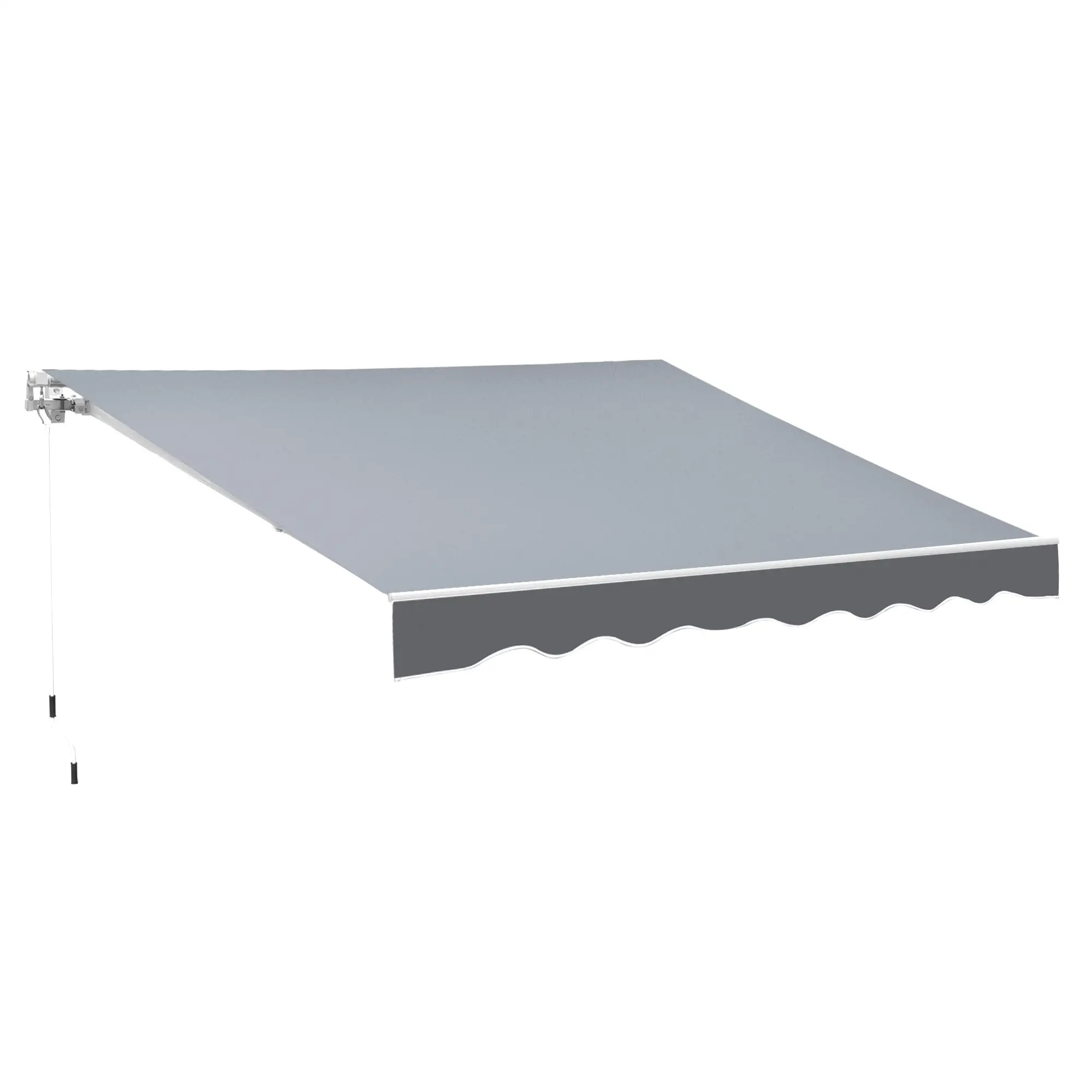 8' x 7' Retractable Awning, UV Water-Resistant Fabric, Aluminum Frame, Grey