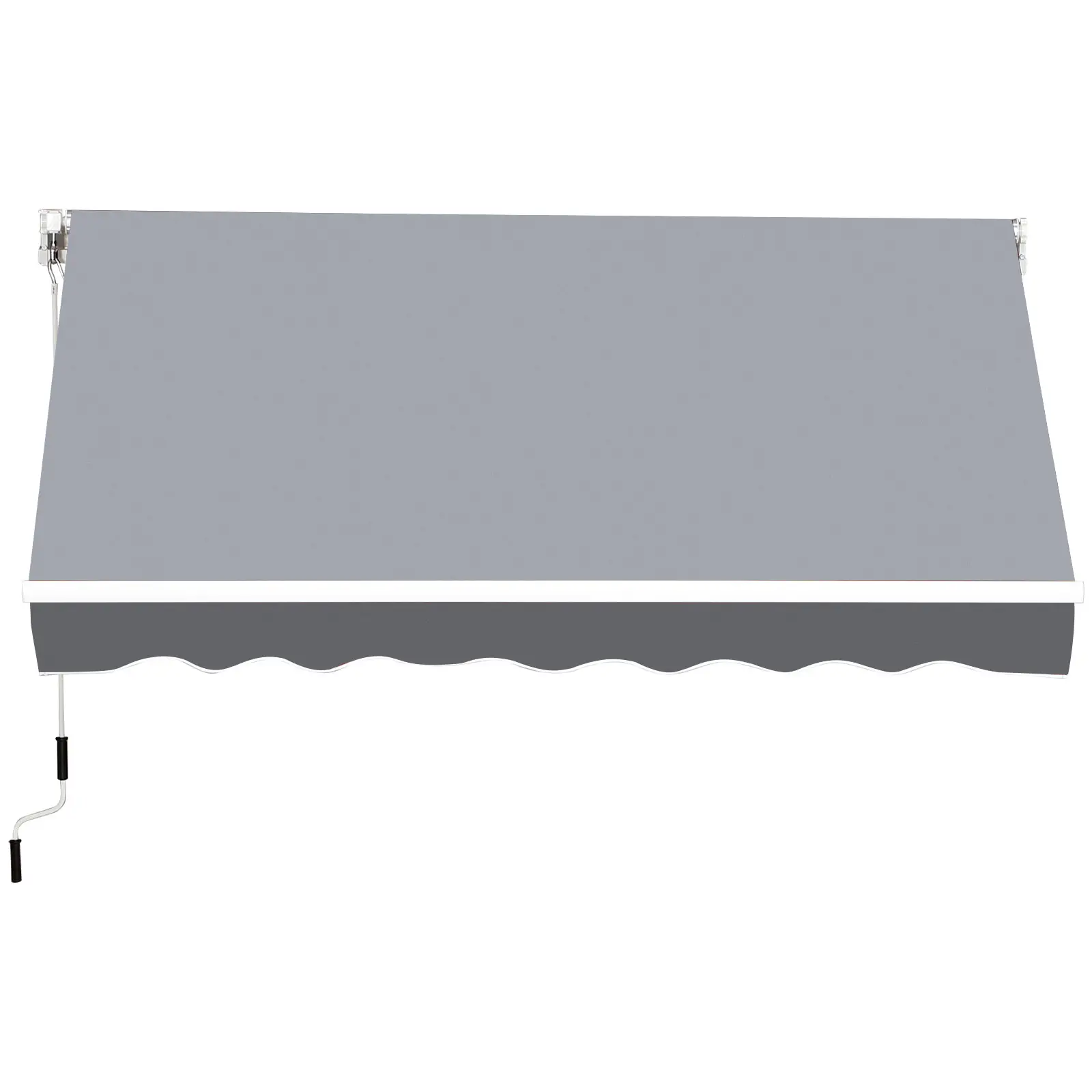 8' x 7' Retractable Awning, UV Water-Resistant Fabric, Aluminum Frame, Grey - Image 11