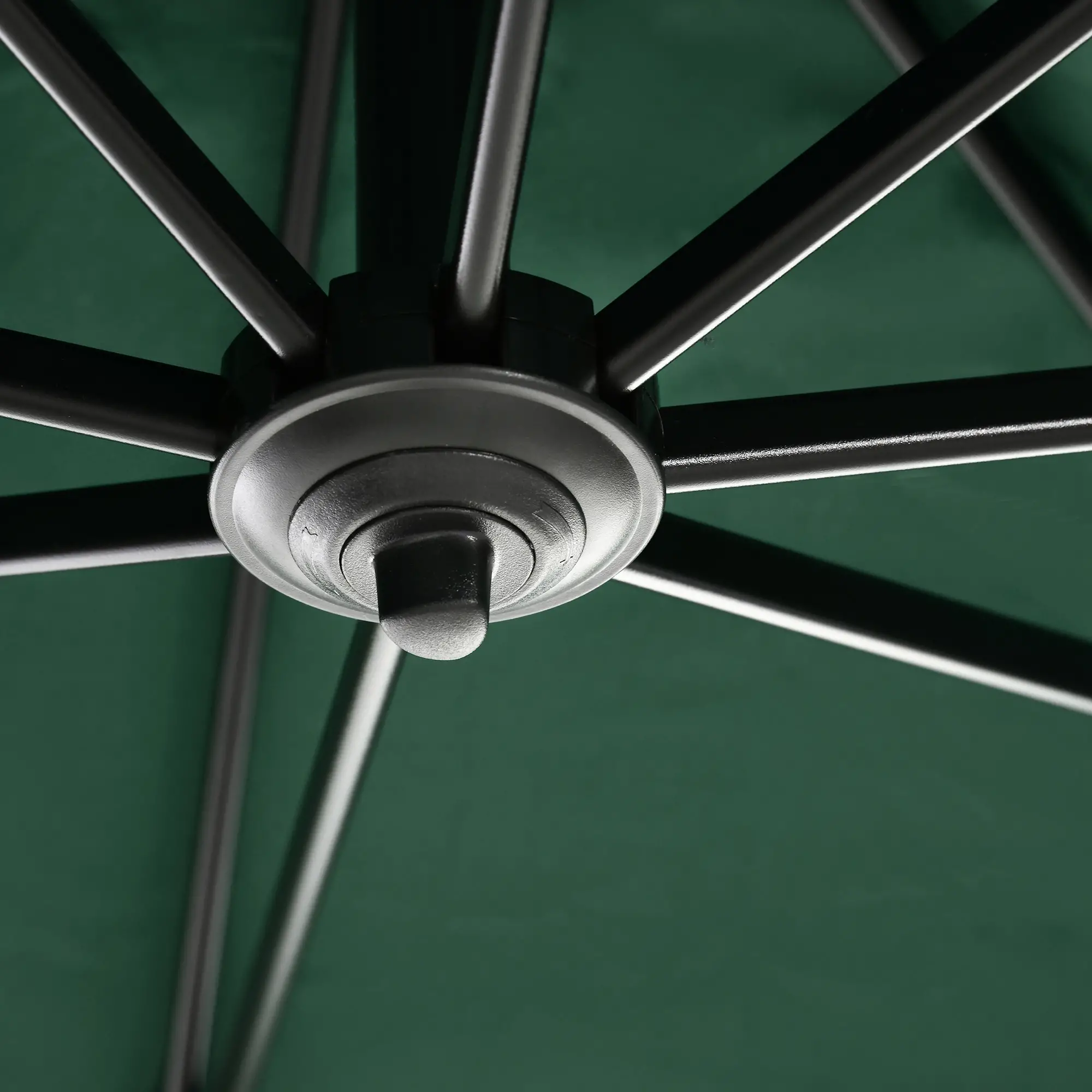 8' x 8' Square Cantilever Umbrella, 360° Rotation, Aluminum, Green - Image 10