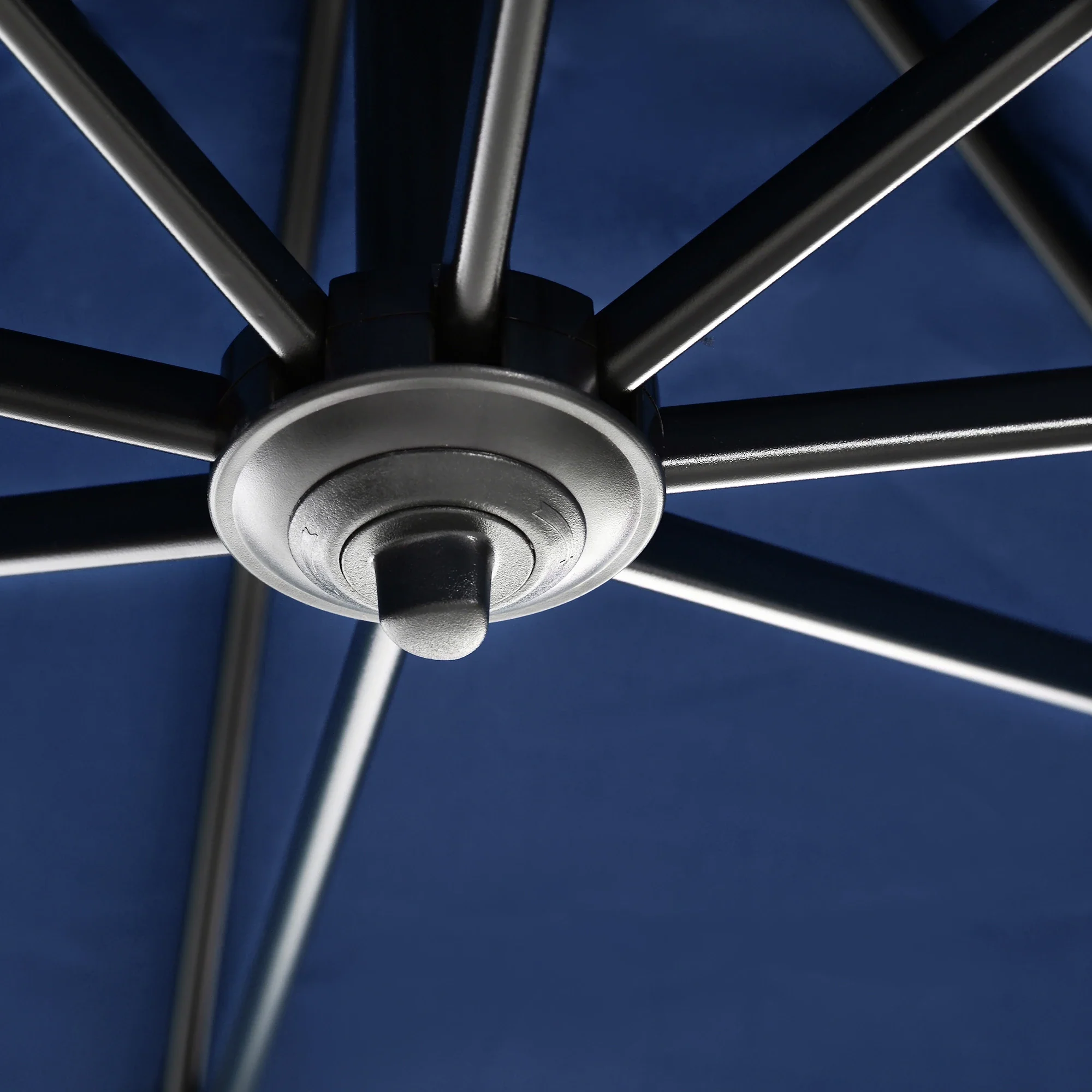 8' x 8' Square Patio Umbrella, 360° Rotation, Aluminum Cantilever, Dark Blue - Image 10