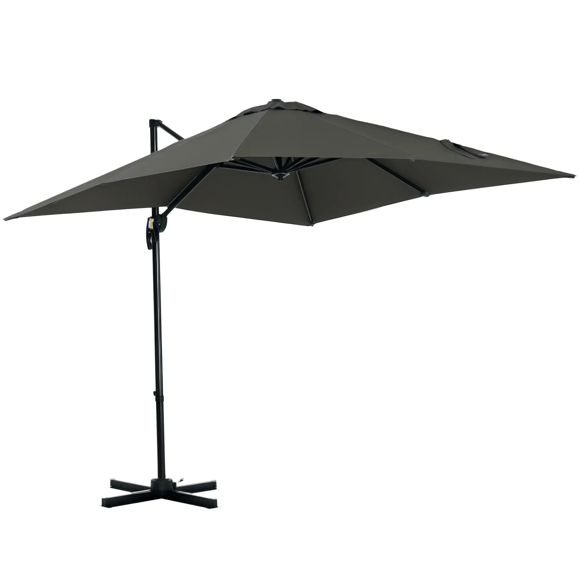 8' x 8' Square Patio Umbrella, 360° Rotation, Aluminum Cantilever, Grey