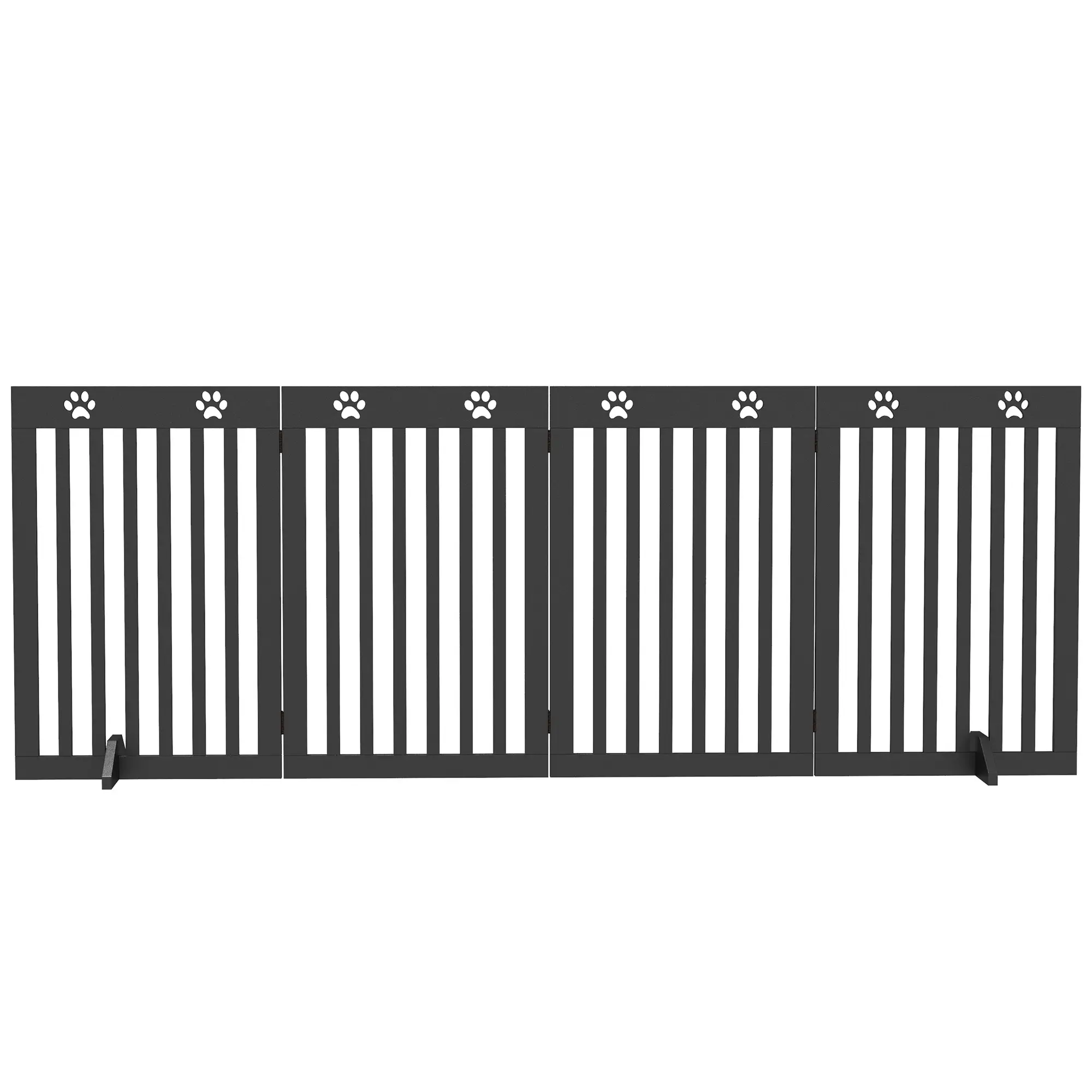 80 Extra Wide Pet Gate With Support Feet, Black