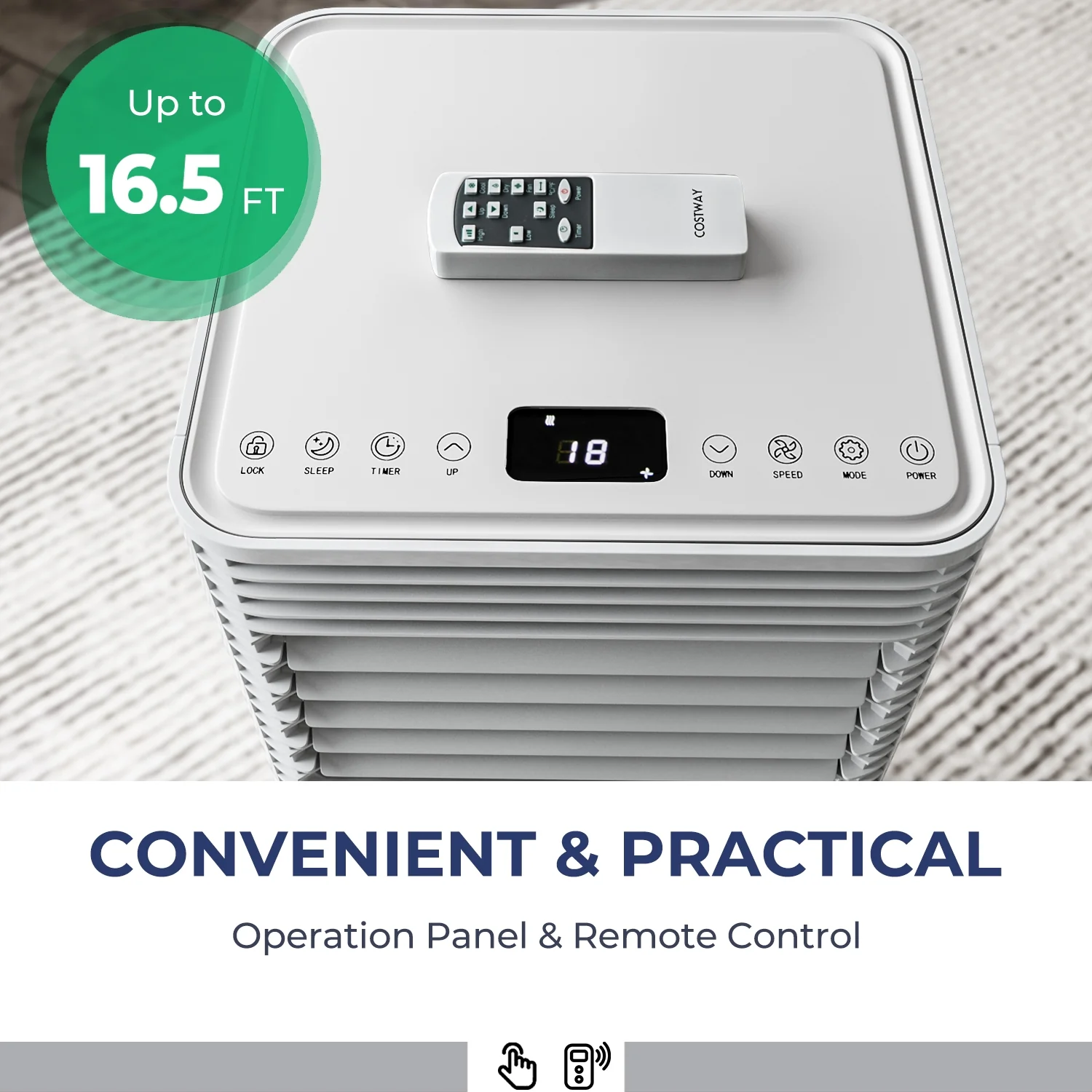 8000 BTU 3-in-1 Air Cooler, Dehumidifier, Fan, White - Image 8