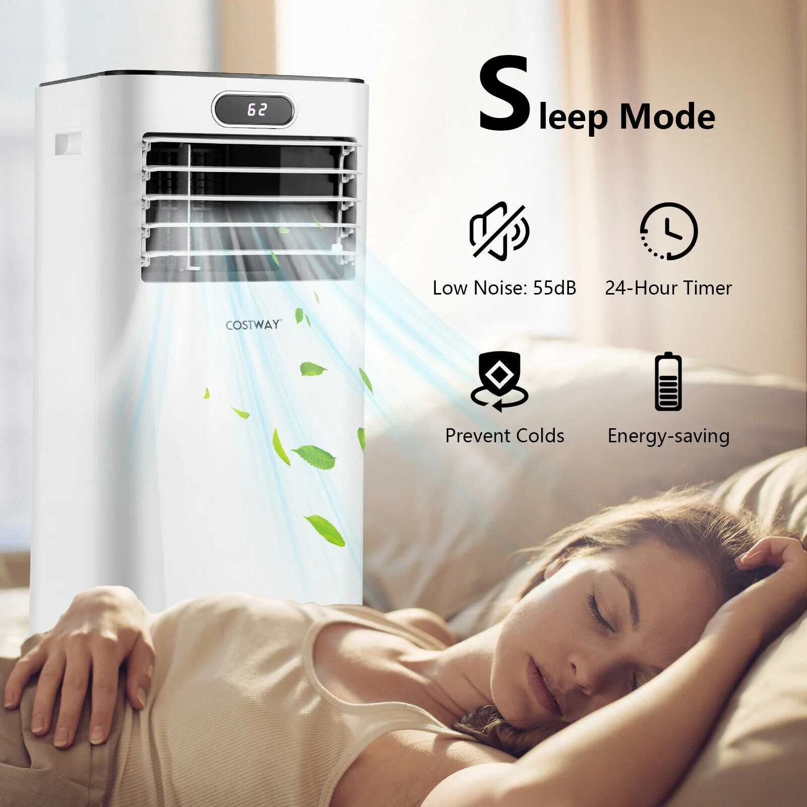 8000 BTU 3-In-1 Portable Air Conditioner, White - Image 5