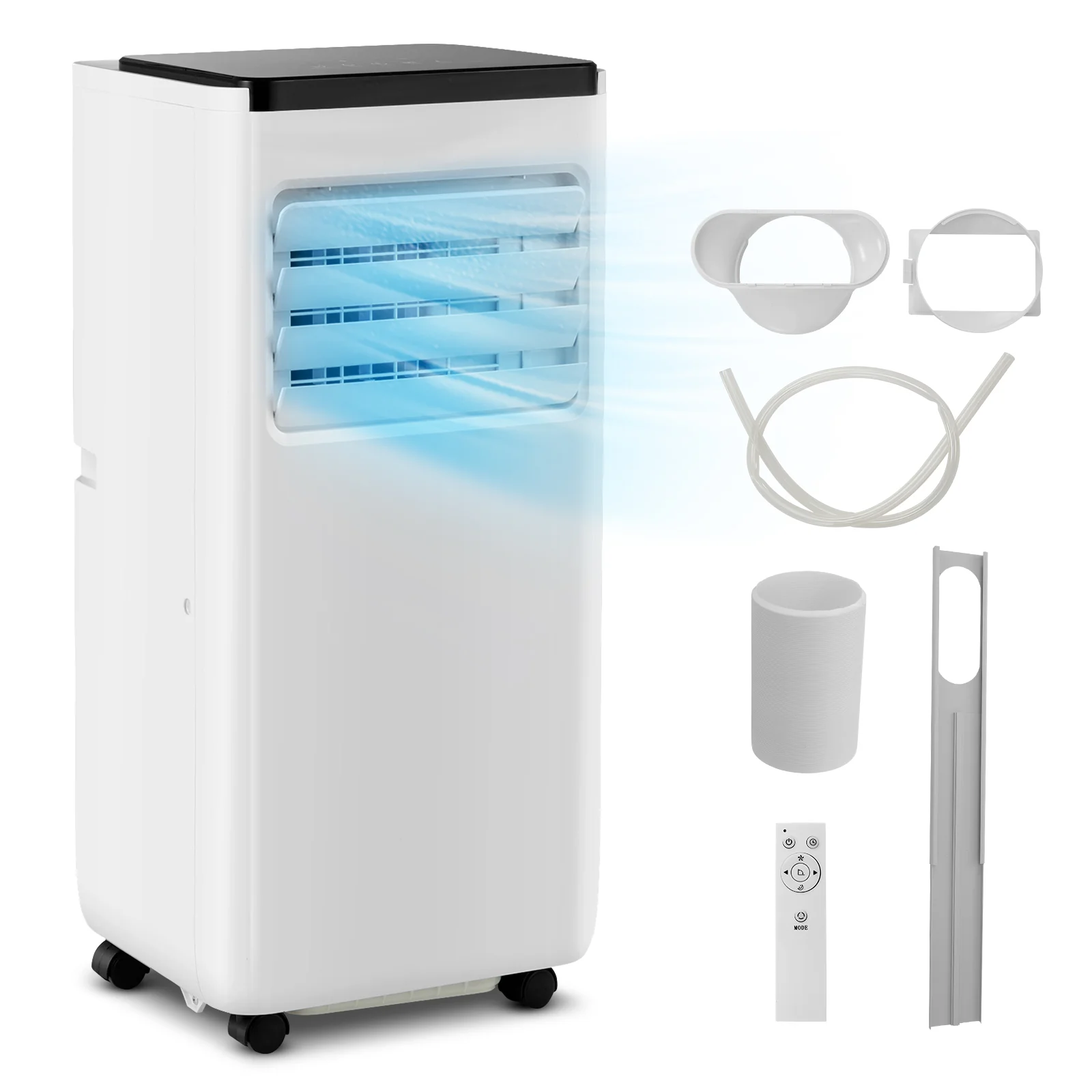 8000 BTU Portable Air Conditioner, Cools 250 Sq.Ft, White