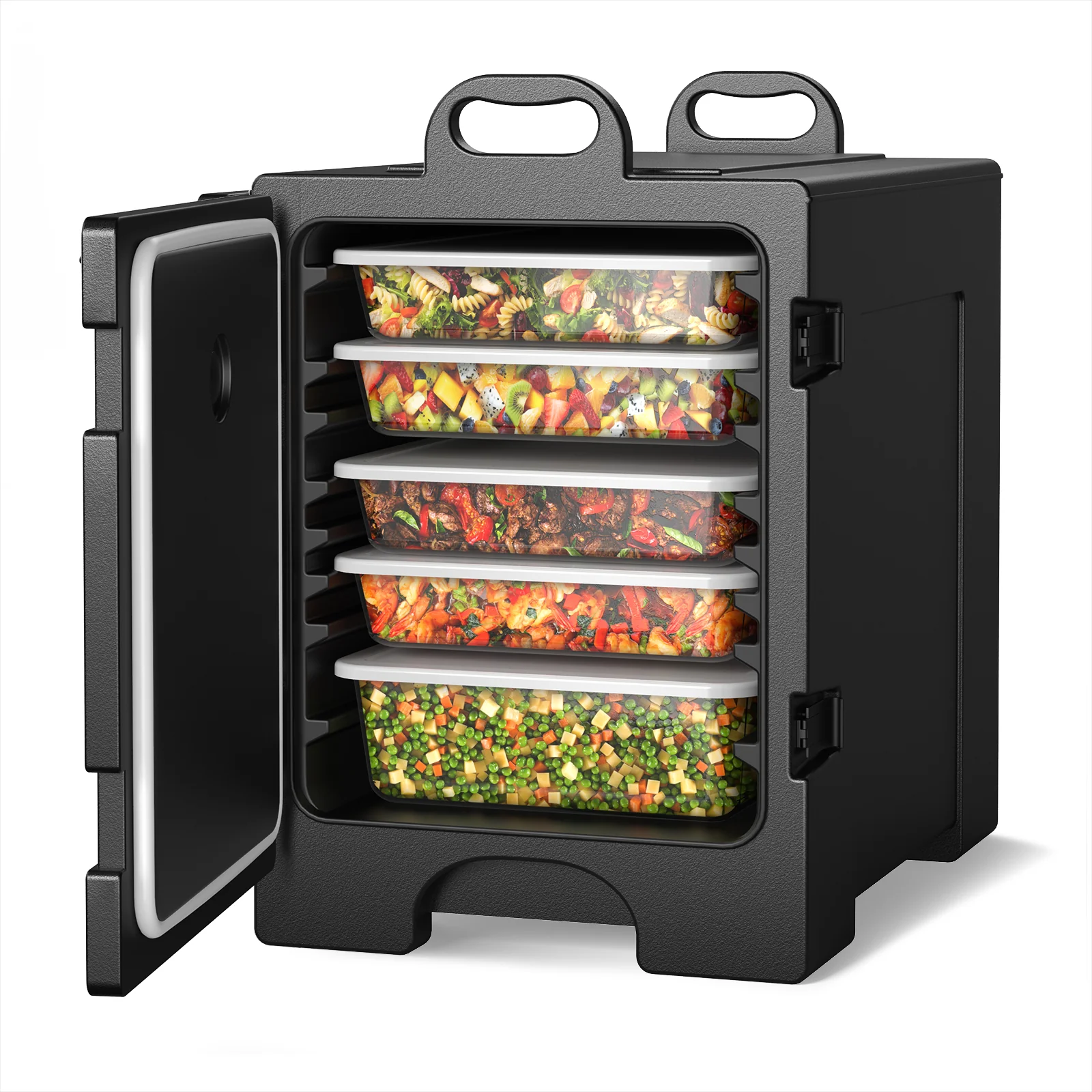 81 Quart End-Loading Insulated Food Pan Carrier, Black - Image 3