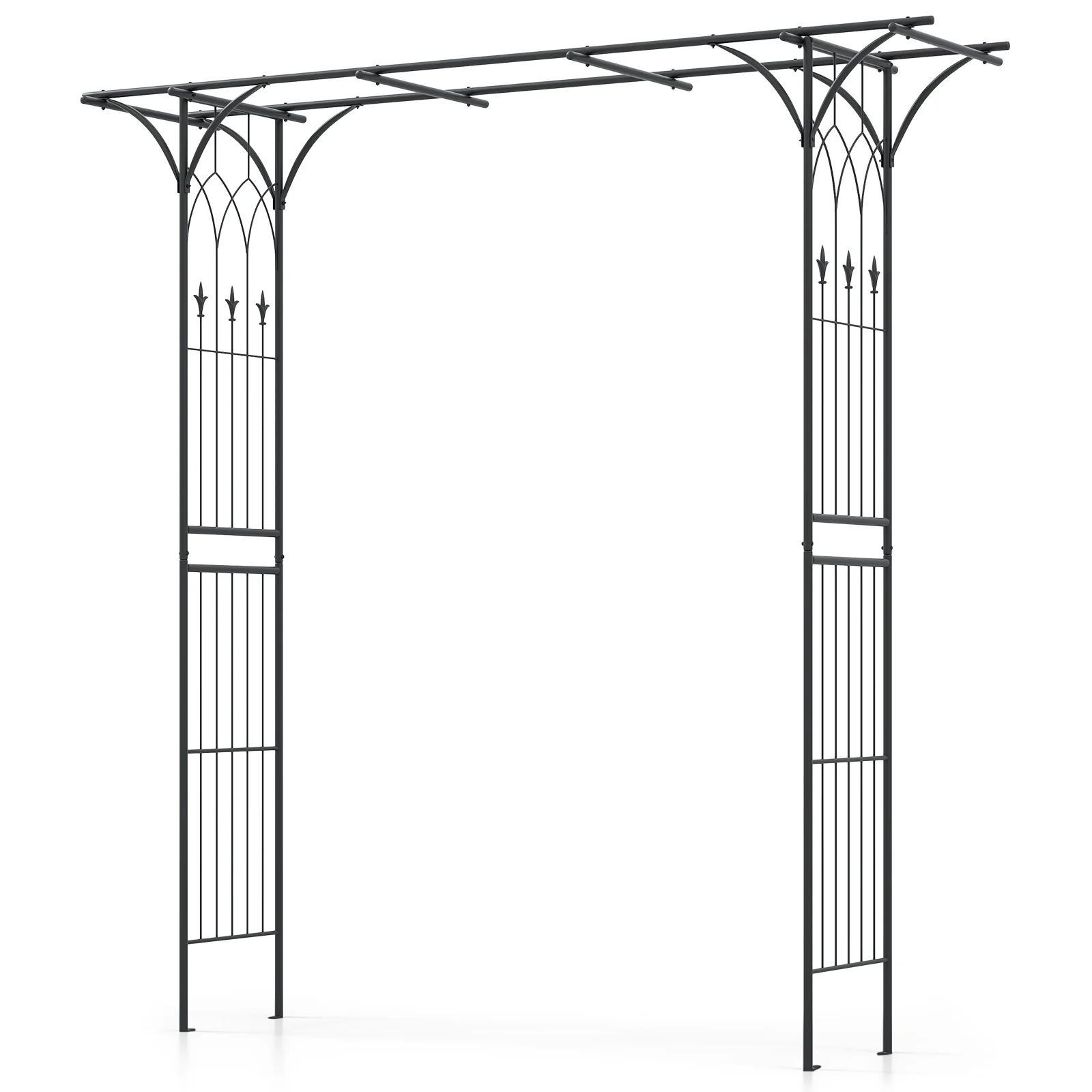 81 x 20 Inch Metal Garden Arch for Various Climbing Plant, Black