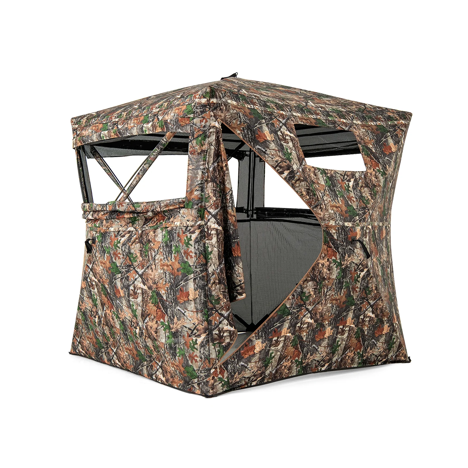 82 Inch Tall Hunting Blind, 270° See Through Ground Tent, Camouflage