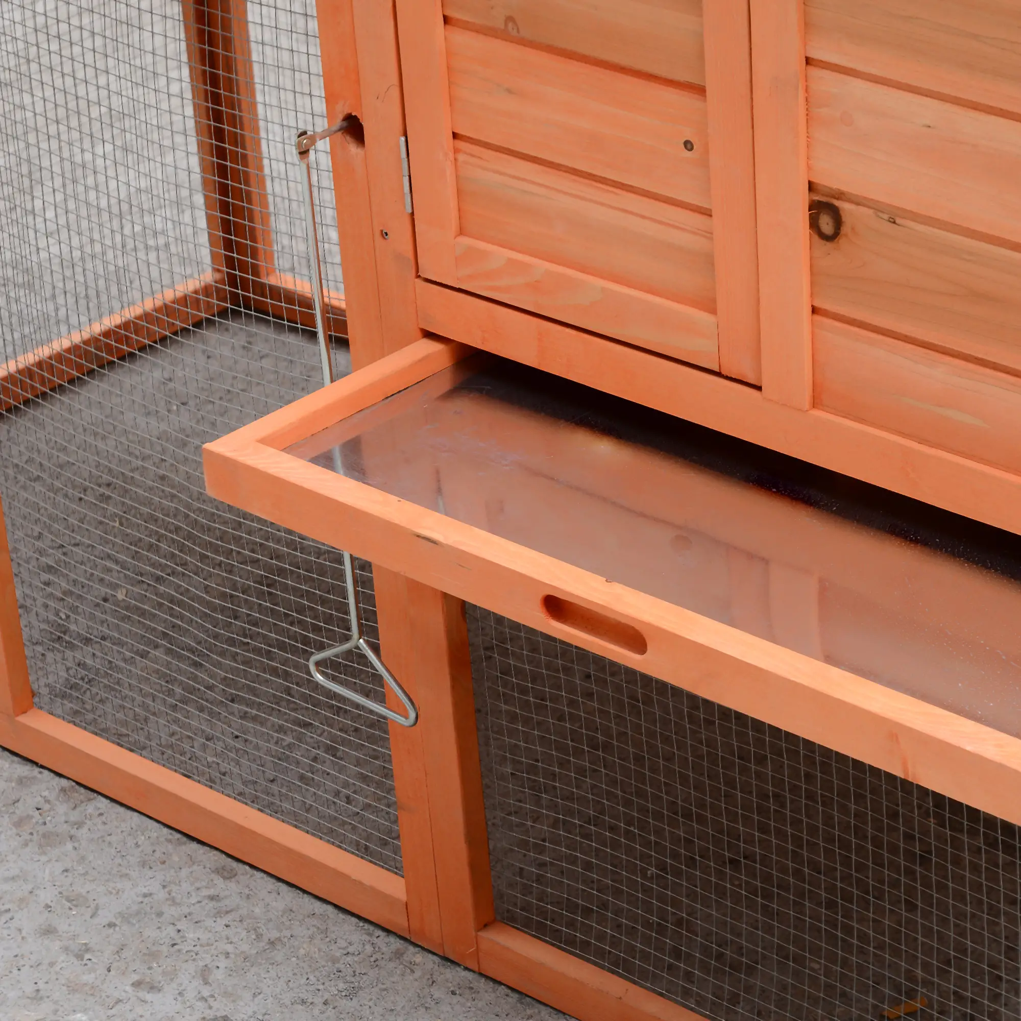 82" Wooden Chicken Coop, Rabbit Hutch, Poultry Cage with Run - Image 10