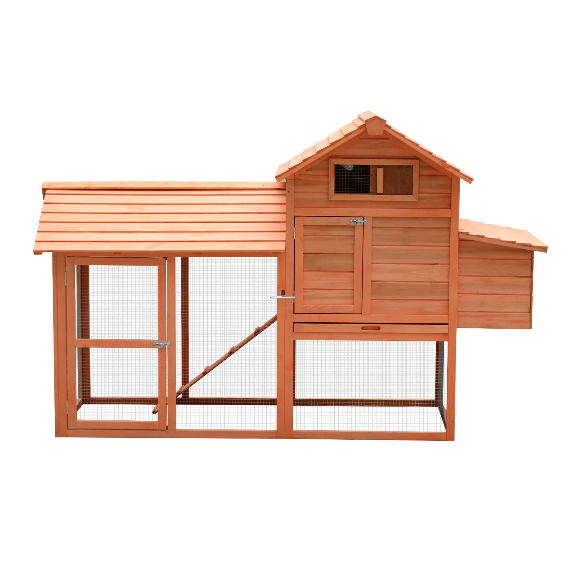 82" Wooden Chicken Coop, Rabbit Hutch, Poultry Cage with Run - Image 9