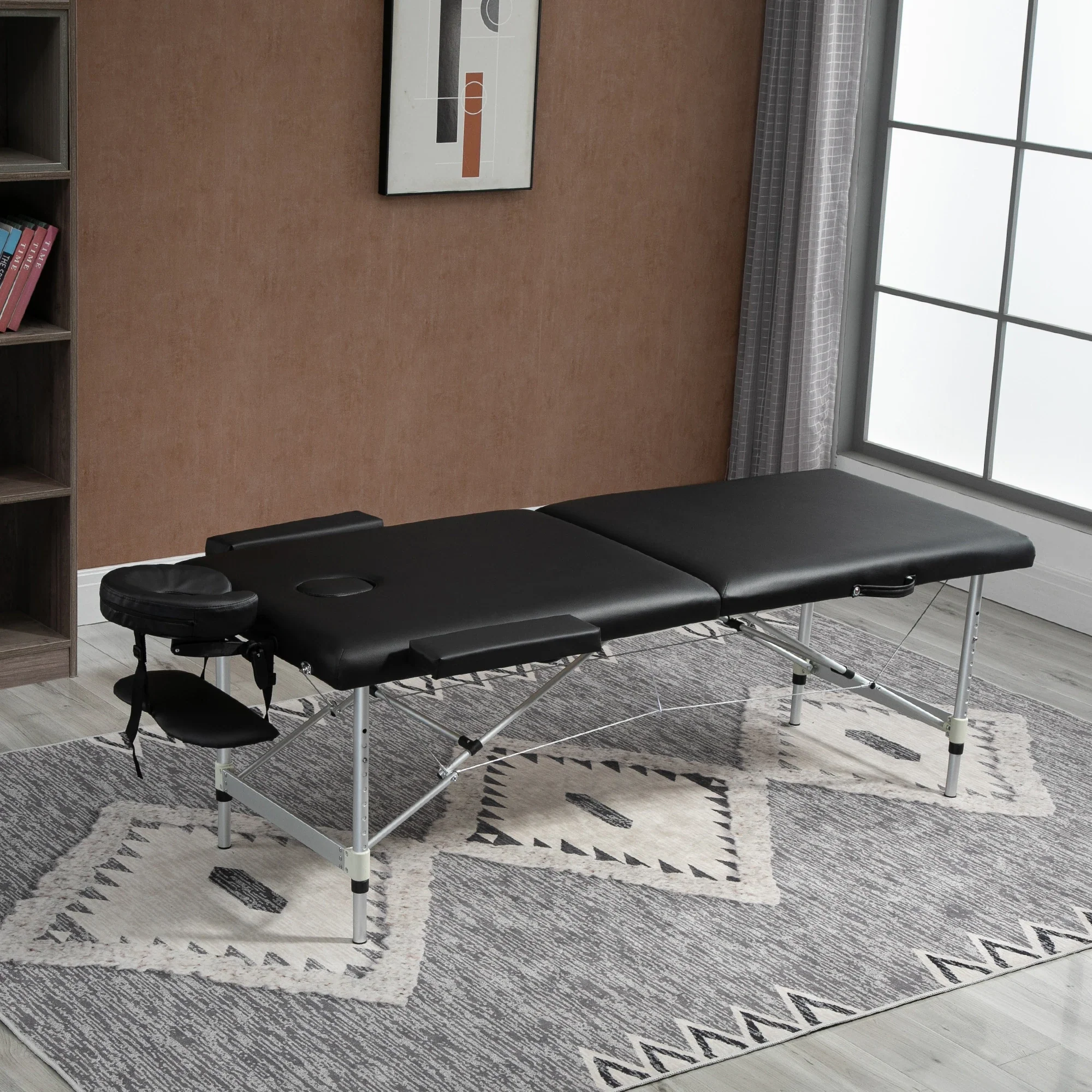 83 Foldable Massage Table, Salon SPA Facial Couch, Tattoo Bed, Black - Image 2