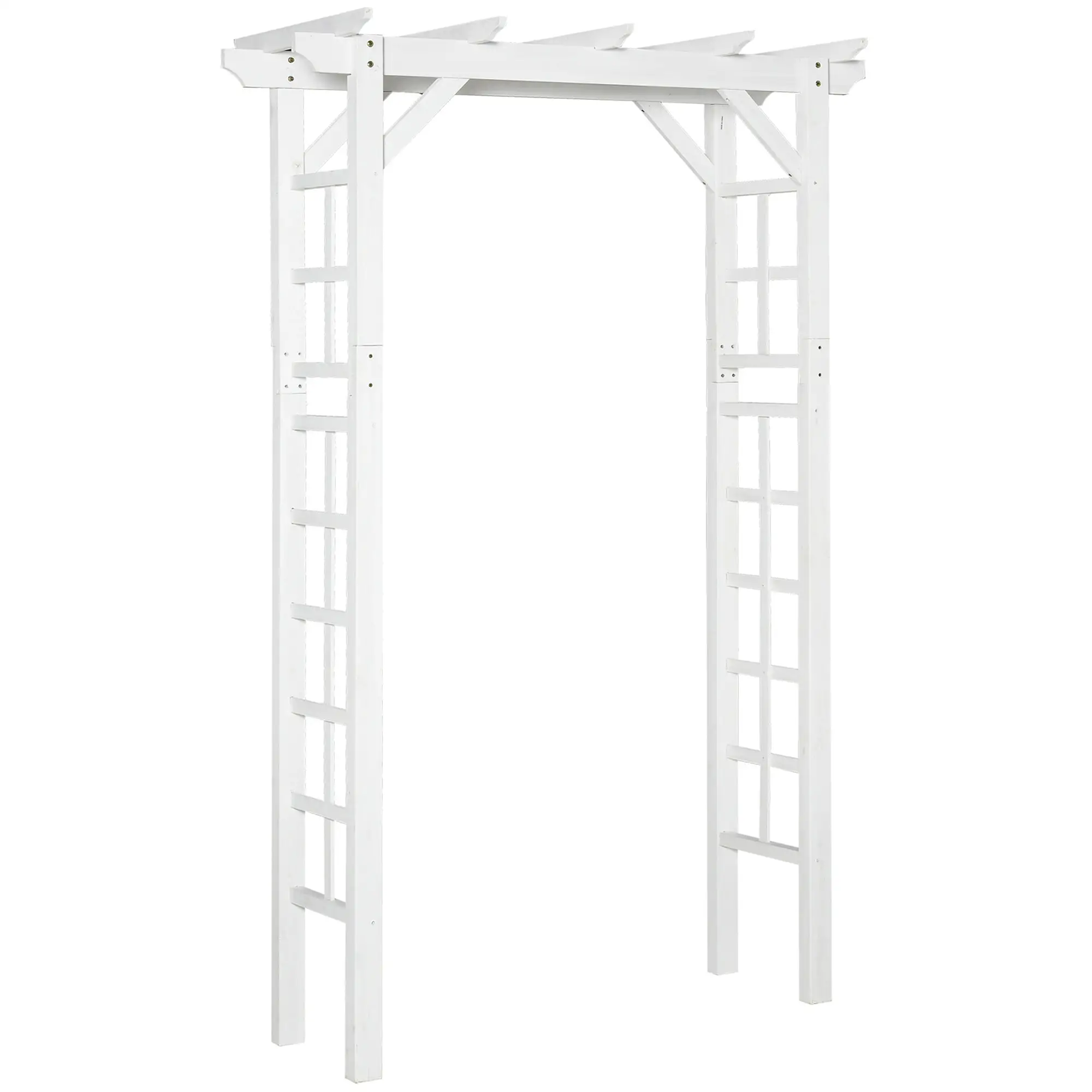 85" Wooden Garden Arbour, Outdoor Arch Trellis for Vines, White