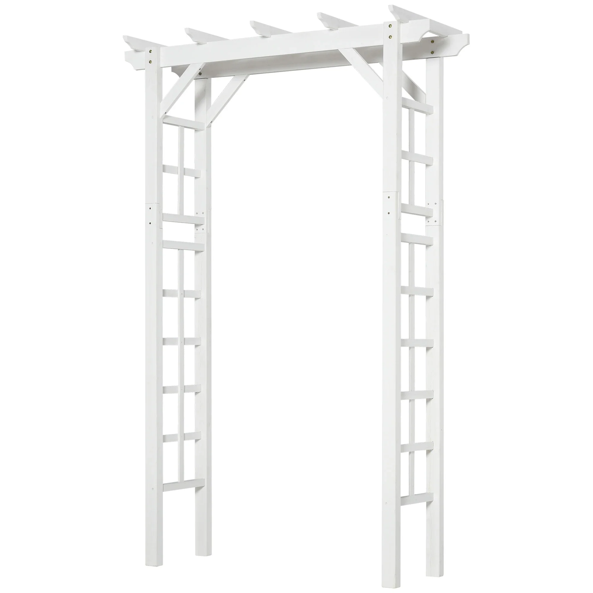 85" Wooden Garden Arbour, Outdoor Arch Trellis for Vines, White - Image 13