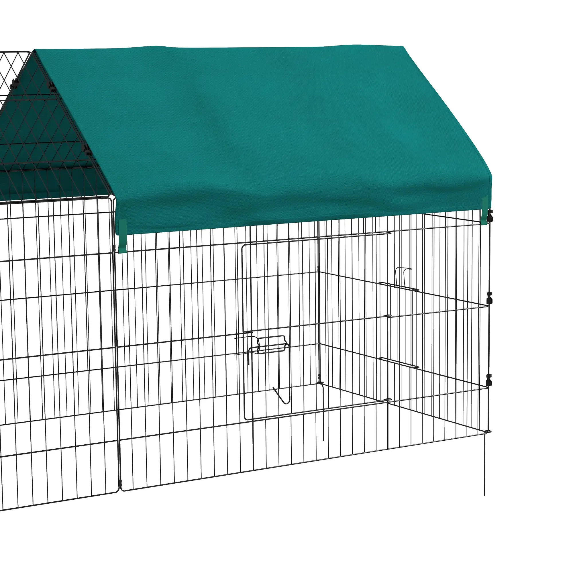 87 Small Animal Cage With Roof, Indoor Outdoor Use, Green - Image 10