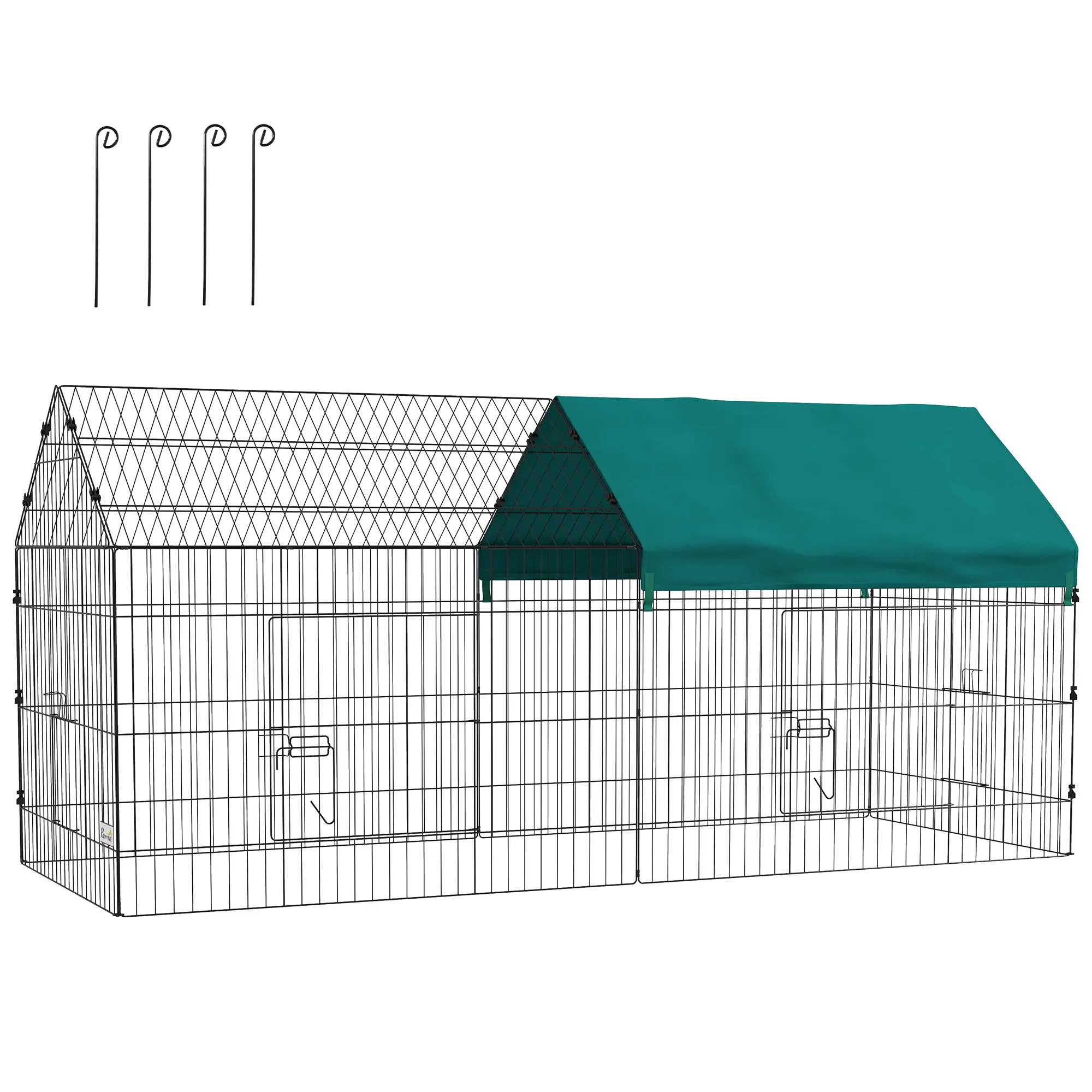 87 Small Animal Cage With Roof, Indoor Outdoor Use, Green - Image 11