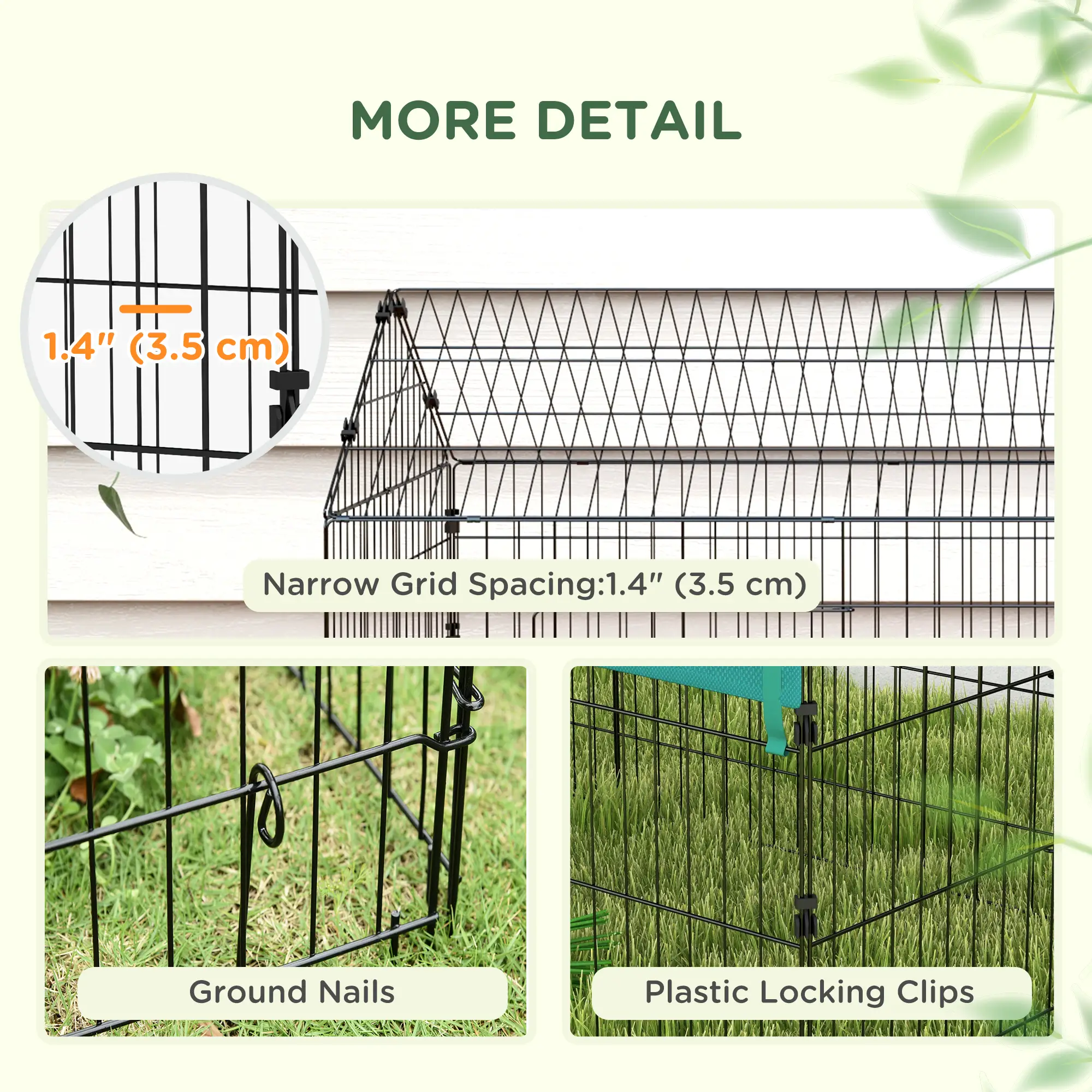 87 Small Animal Cage With Roof, Indoor Outdoor Use, Green - Image 7