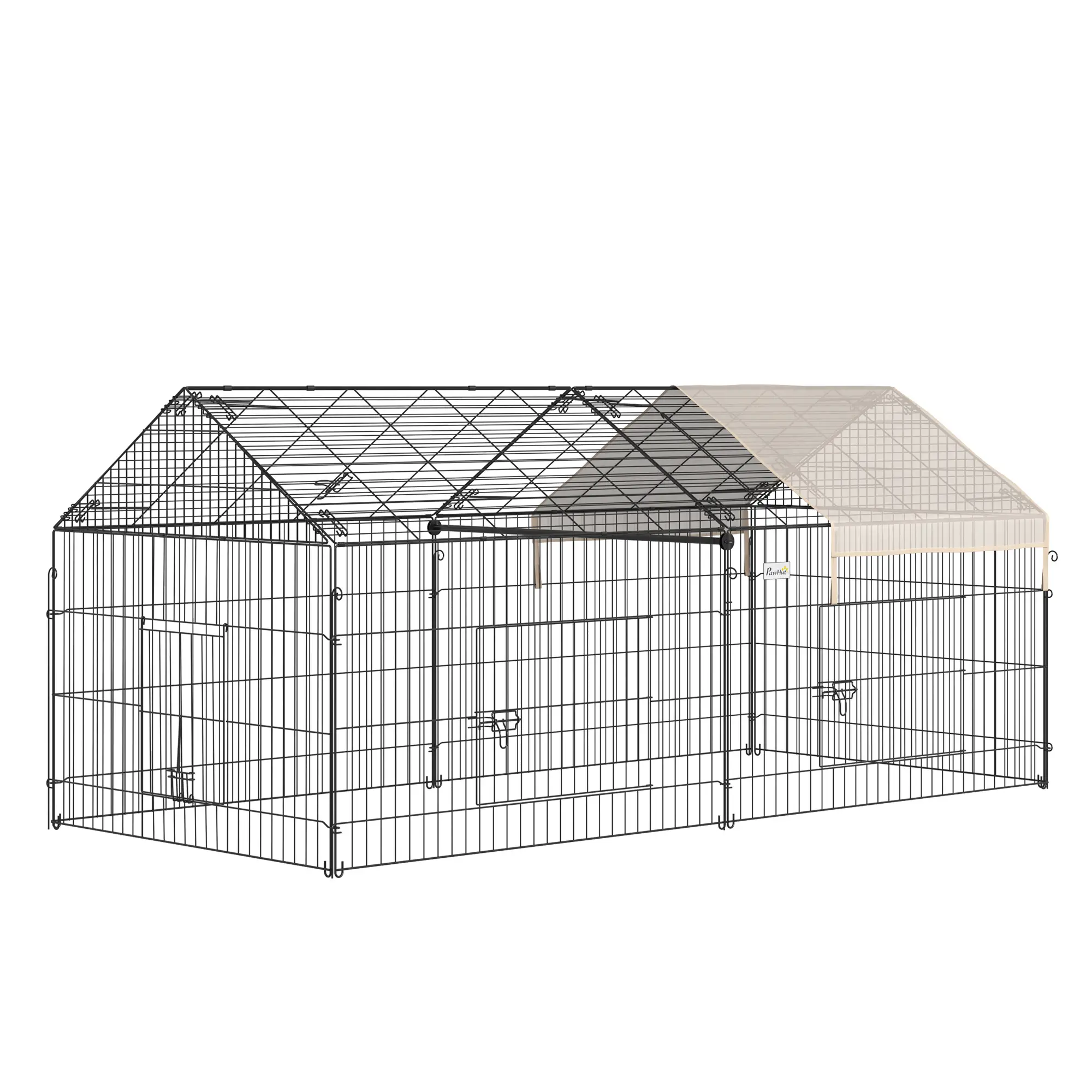 87x41x41-In Catio Rabbit Guinea Pig Cage, Small Animal Enclosure, Beige - Image 11