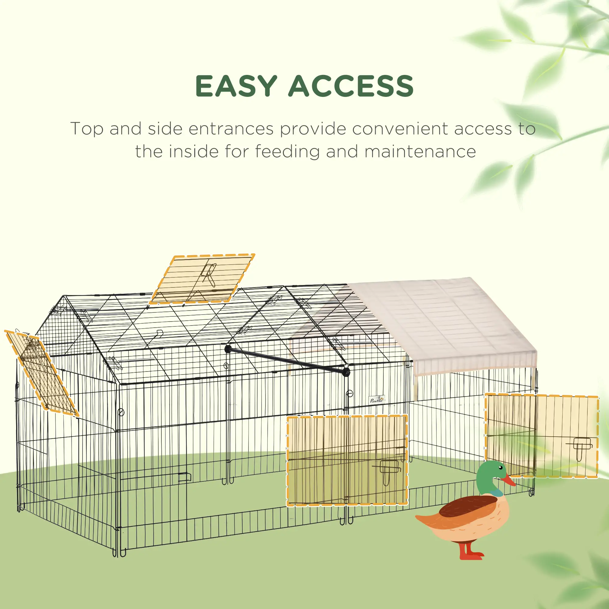 87x41x41-In Catio Rabbit Guinea Pig Cage, Small Animal Enclosure, Beige - Image 5