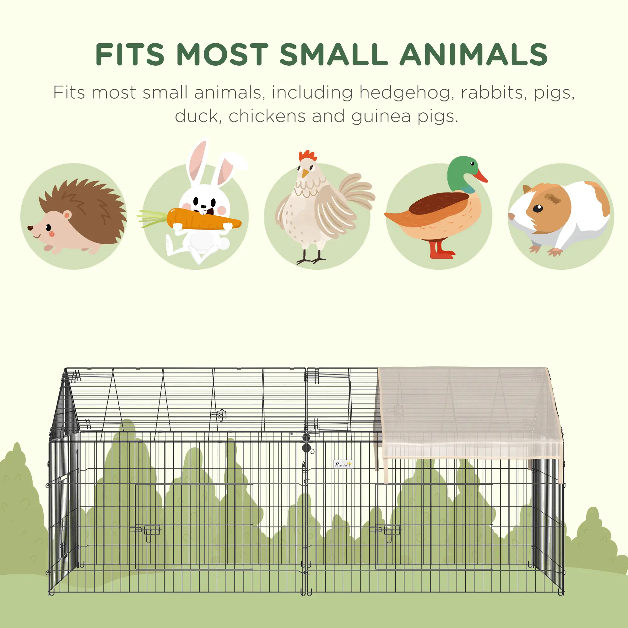 87x41x41-In Catio Rabbit Guinea Pig Cage, Small Animal Enclosure, Beige - Image 6