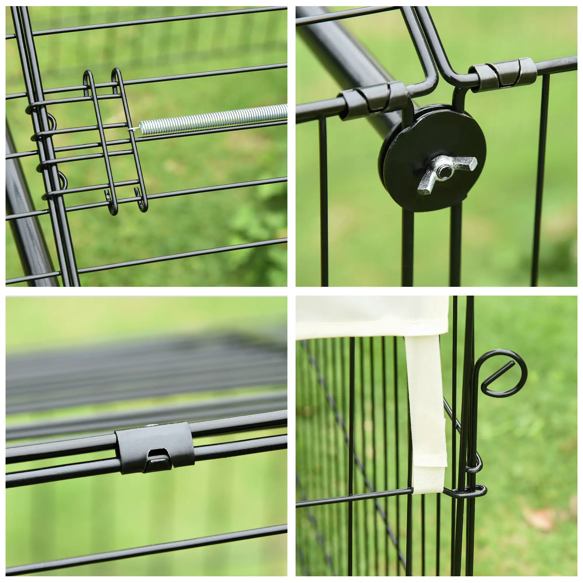 87x41x41-In Catio Rabbit Guinea Pig Cage, Small Animal Enclosure, Beige - Image 9