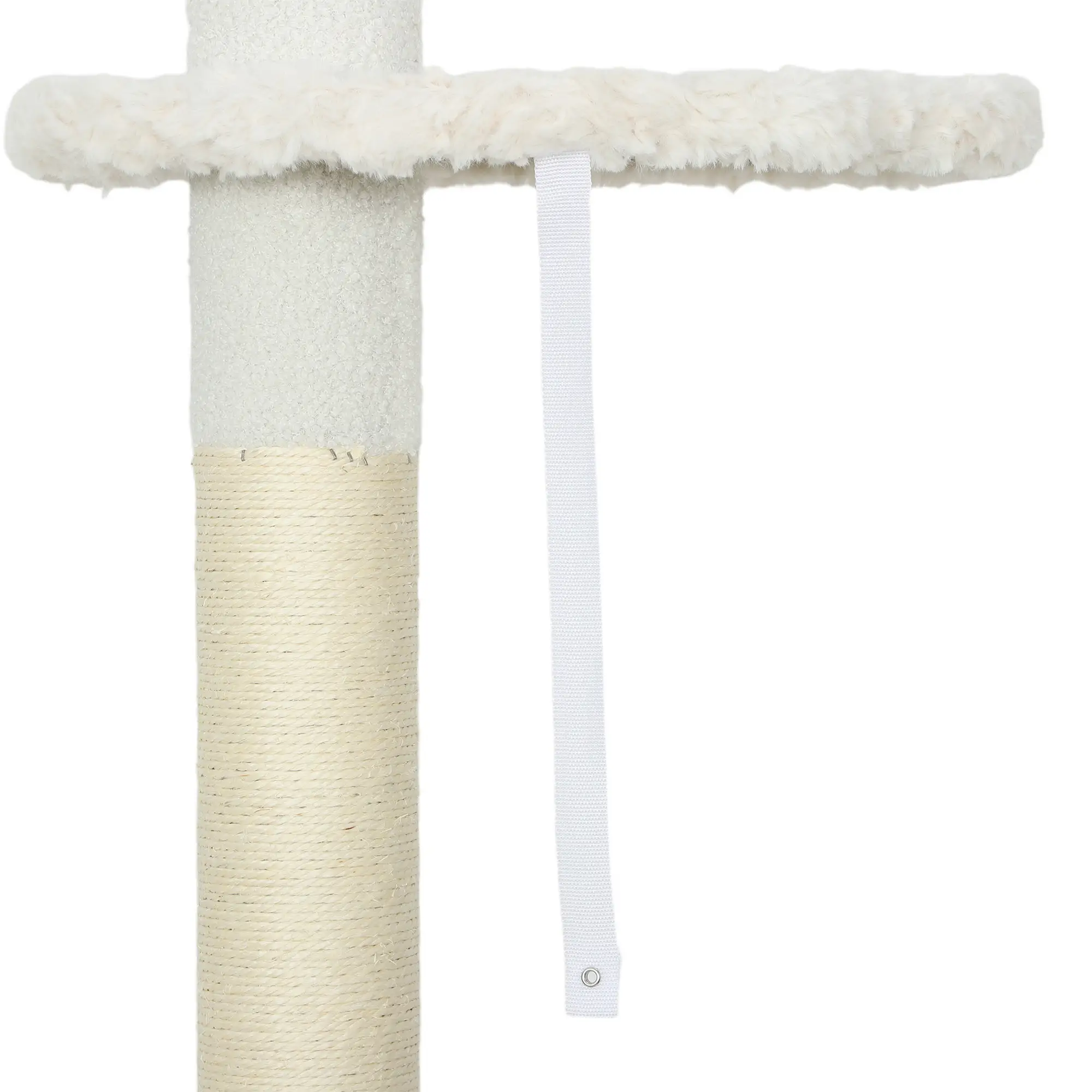 88.5"-100.5" Floor to Ceiling Cat Tree, Scratching Posts, Cloud Platforms, Cream - Image 9