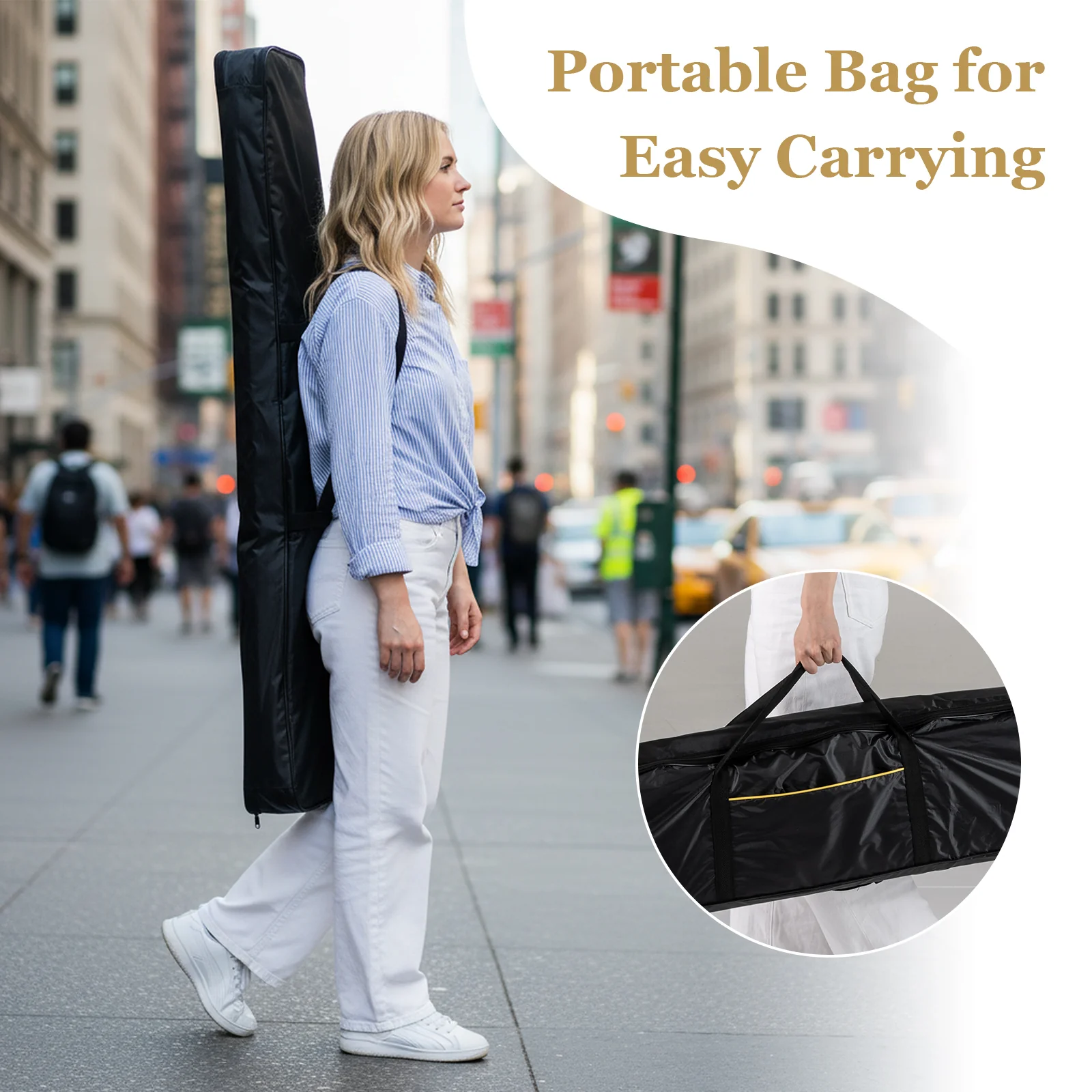 88-Key Electric Piano Keyboard with Adjustable Stand and Portable Bag, Black - Image 10