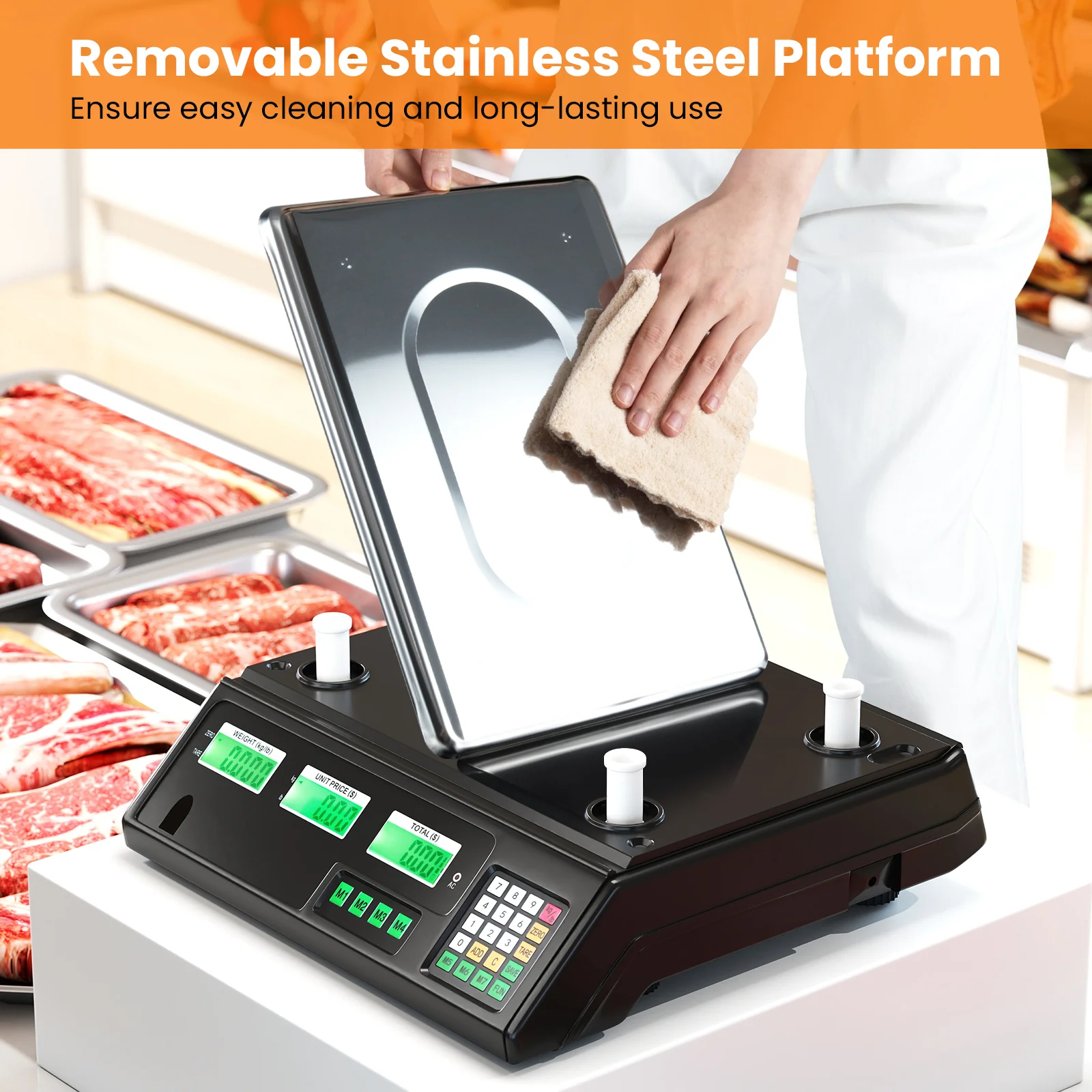 88lb Price Computing Scale Digital Commercial Food Scale with Counting Function - Image 10