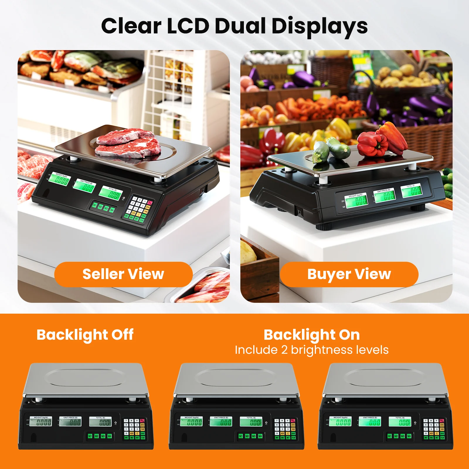 88lb Price Computing Scale Digital Commercial Food Scale with Counting Function - Image 5