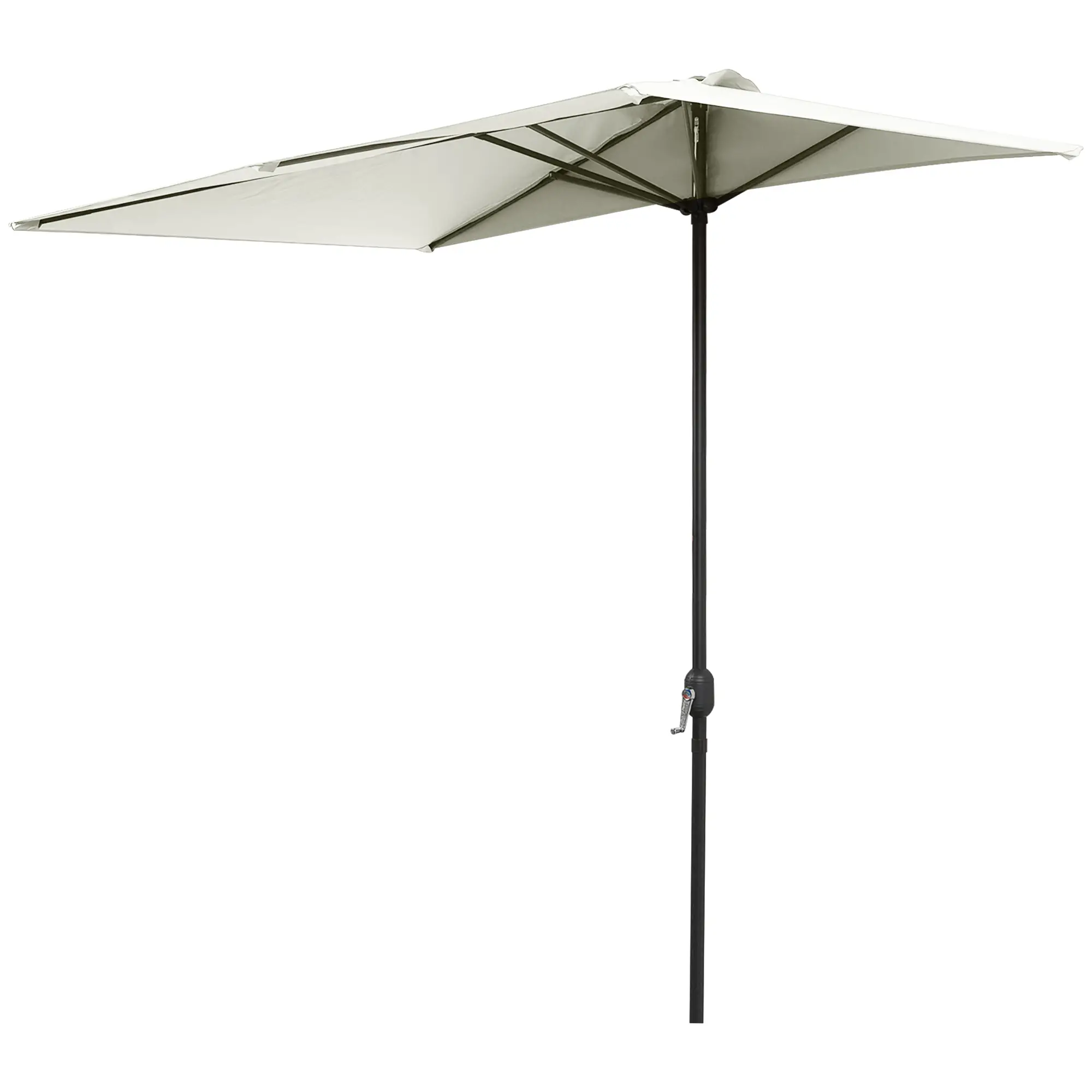 8ft Half Umbrella, Outdoor Balcony Parasol, 5 Ribs, Beige - Image 11