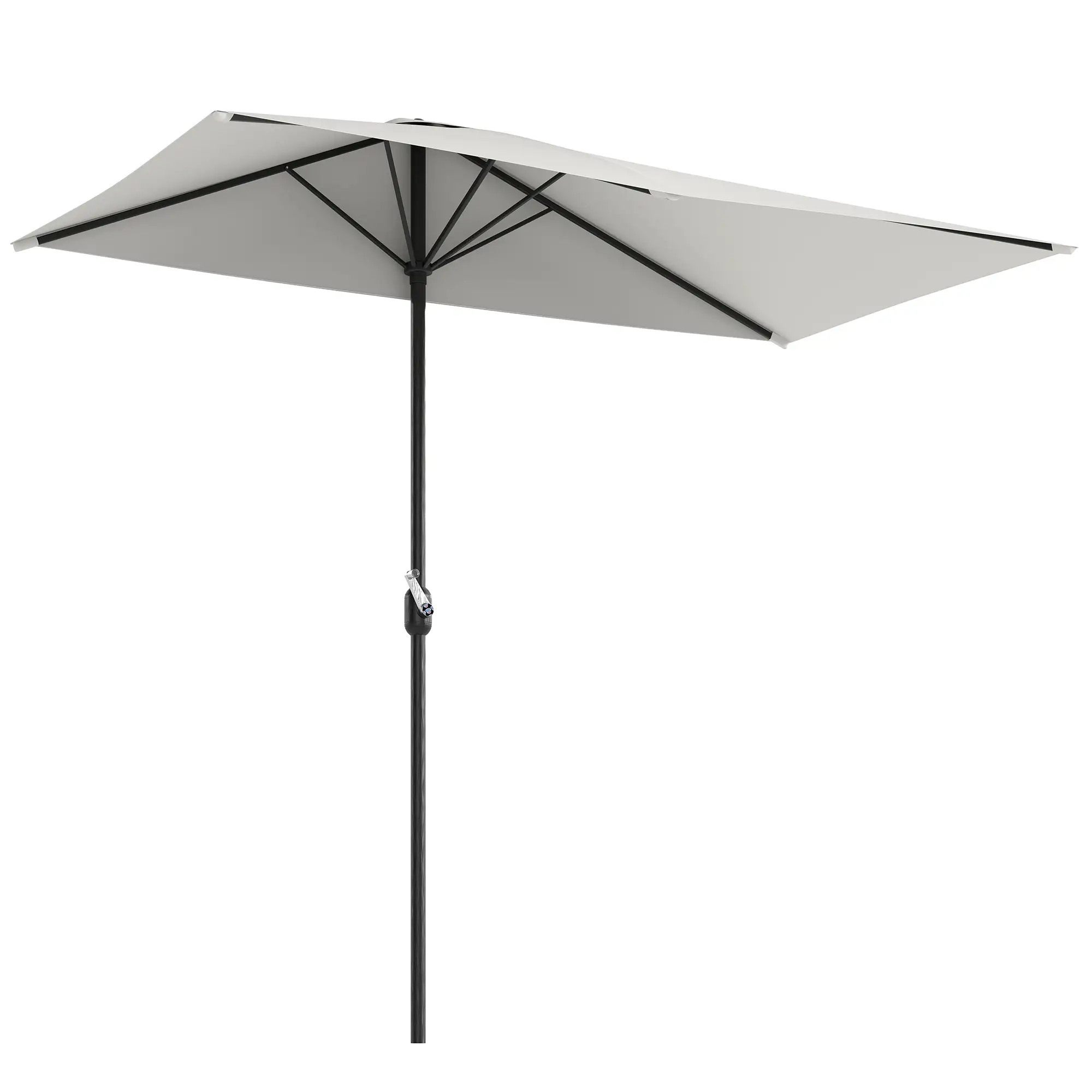 8ft Half Umbrella, Outdoor Balcony Parasol, Cream White