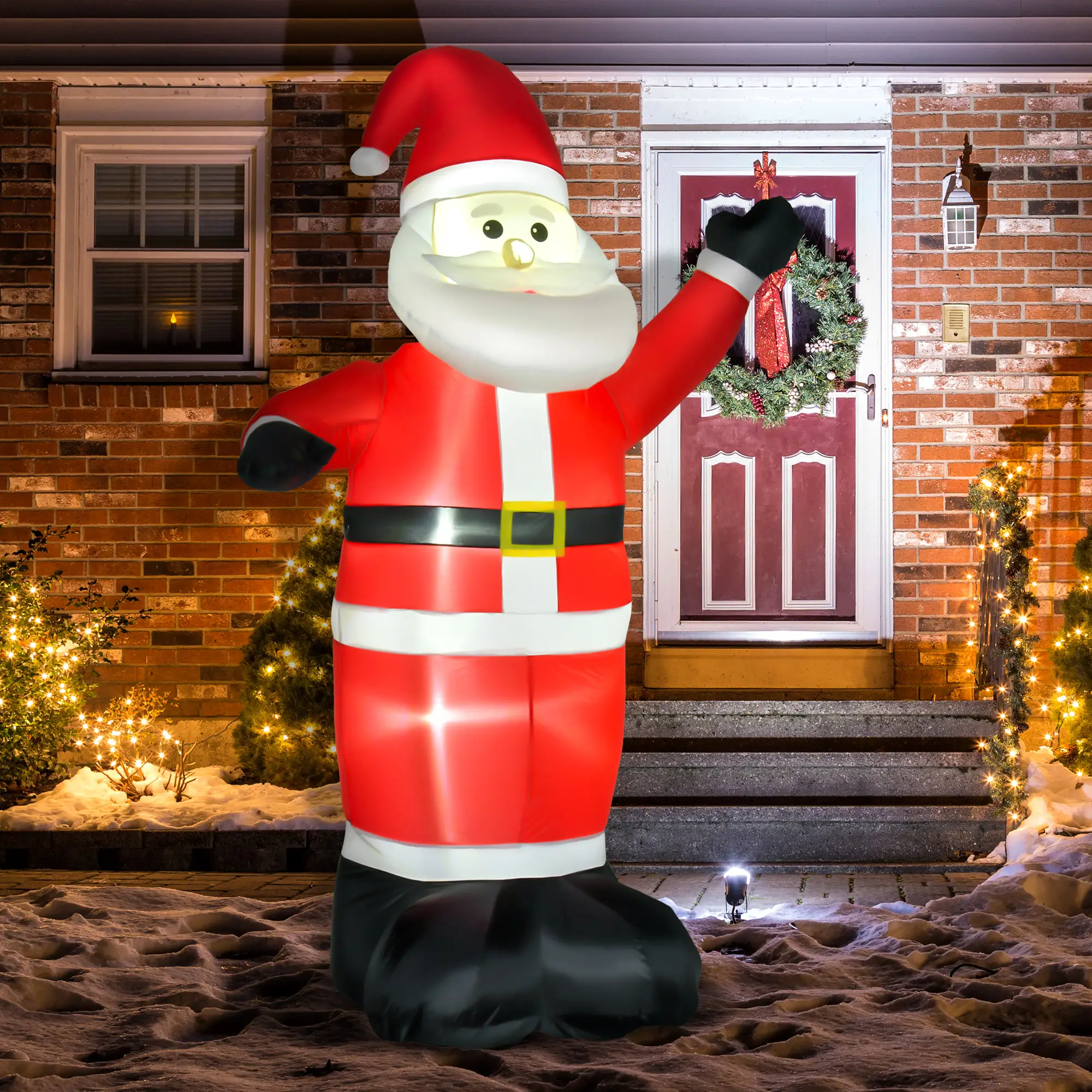 8ft Inflatable Santa Claus, LED Yard Display for Garden - Image 8