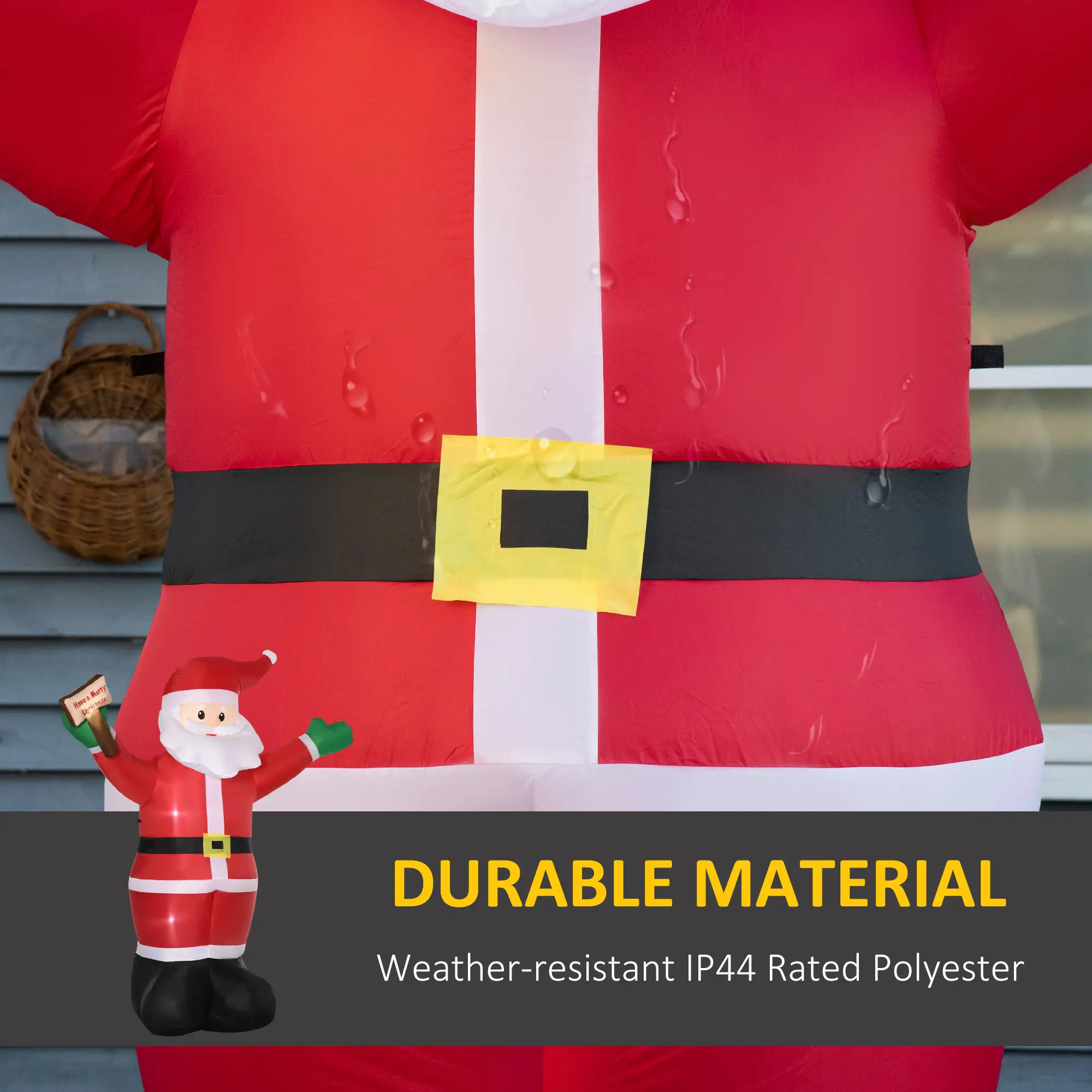 8ft Inflatable Santa Claus with LED Light, Outdoor Yard Display - Image 5
