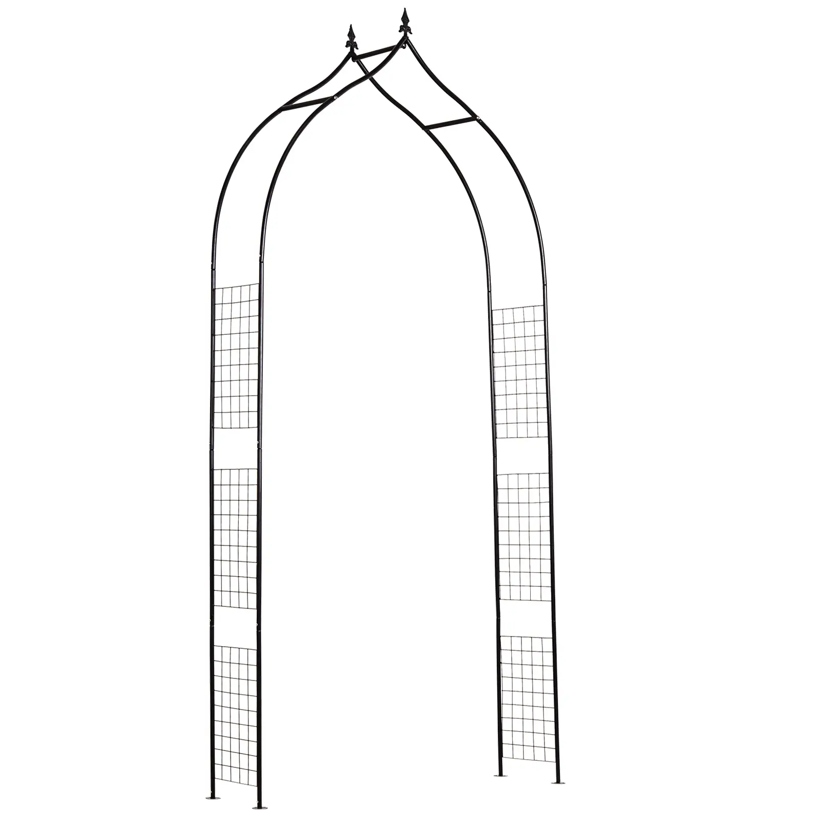 8FT Metal Garden Arch, Decorative Arbor Trellis for Plants, Black - Image 12