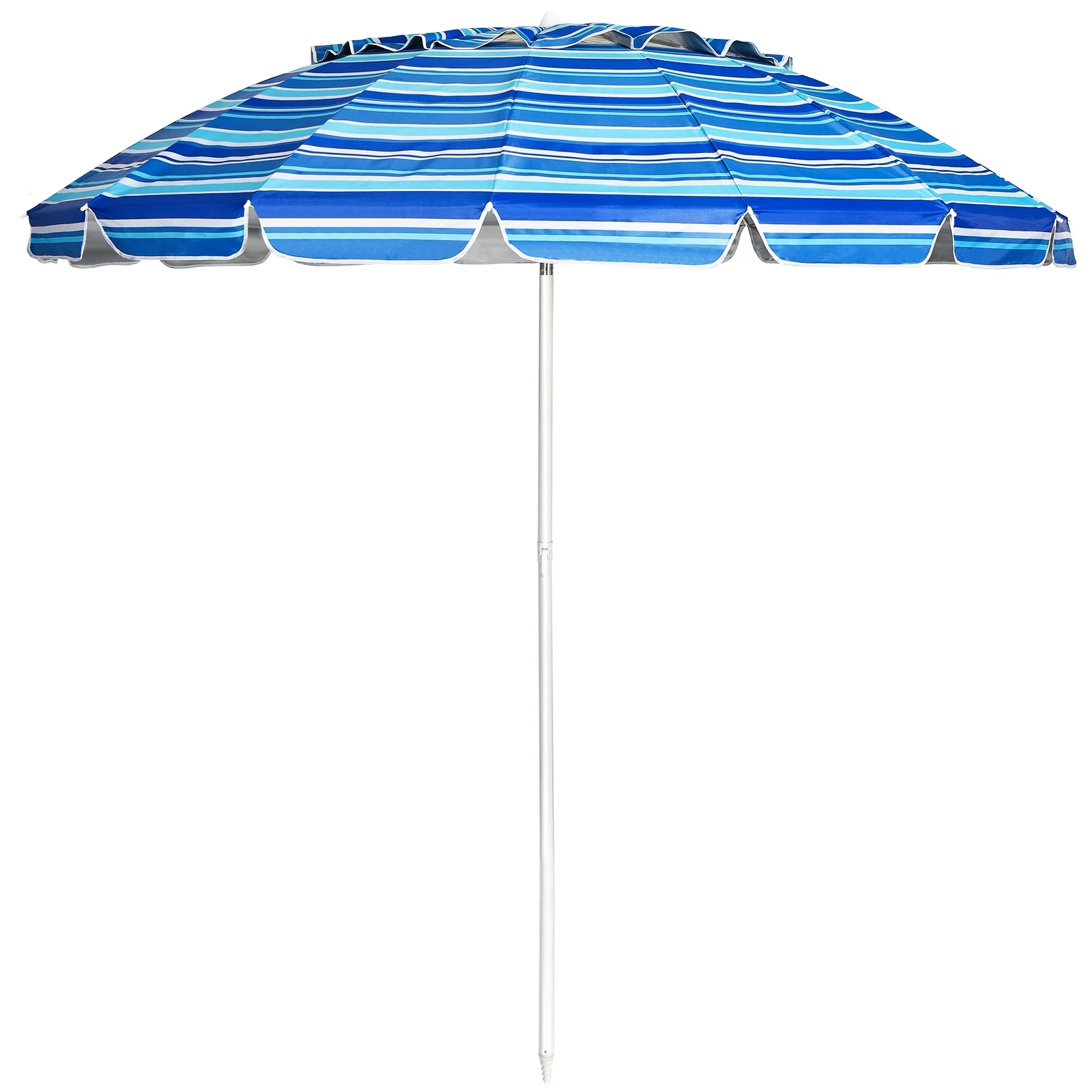 8FT Portable Beach Umbrella, Sand Anchor, Tilt Mechanism, Navy