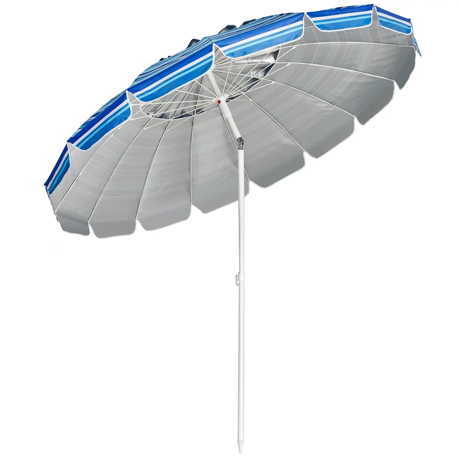8FT Portable Beach Umbrella, Sand Anchor, Tilt Mechanism, Navy - Image 5