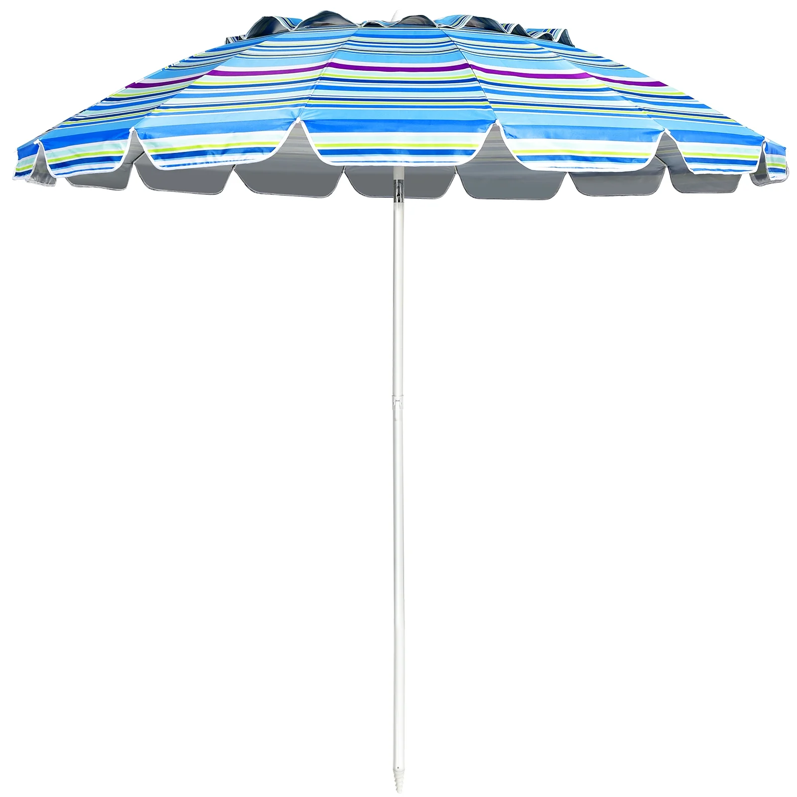 8FT Portable Beach Umbrella, With Sand Anchor and Tilt, Blue - Image 4