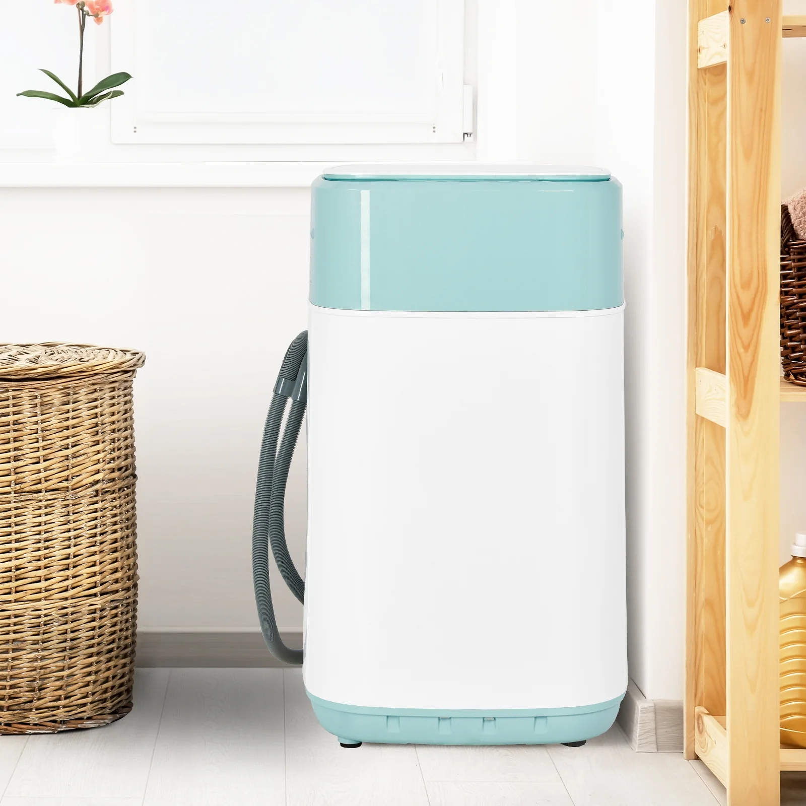 8lbs Portable Automatic Washing Machine, Green - Image 8