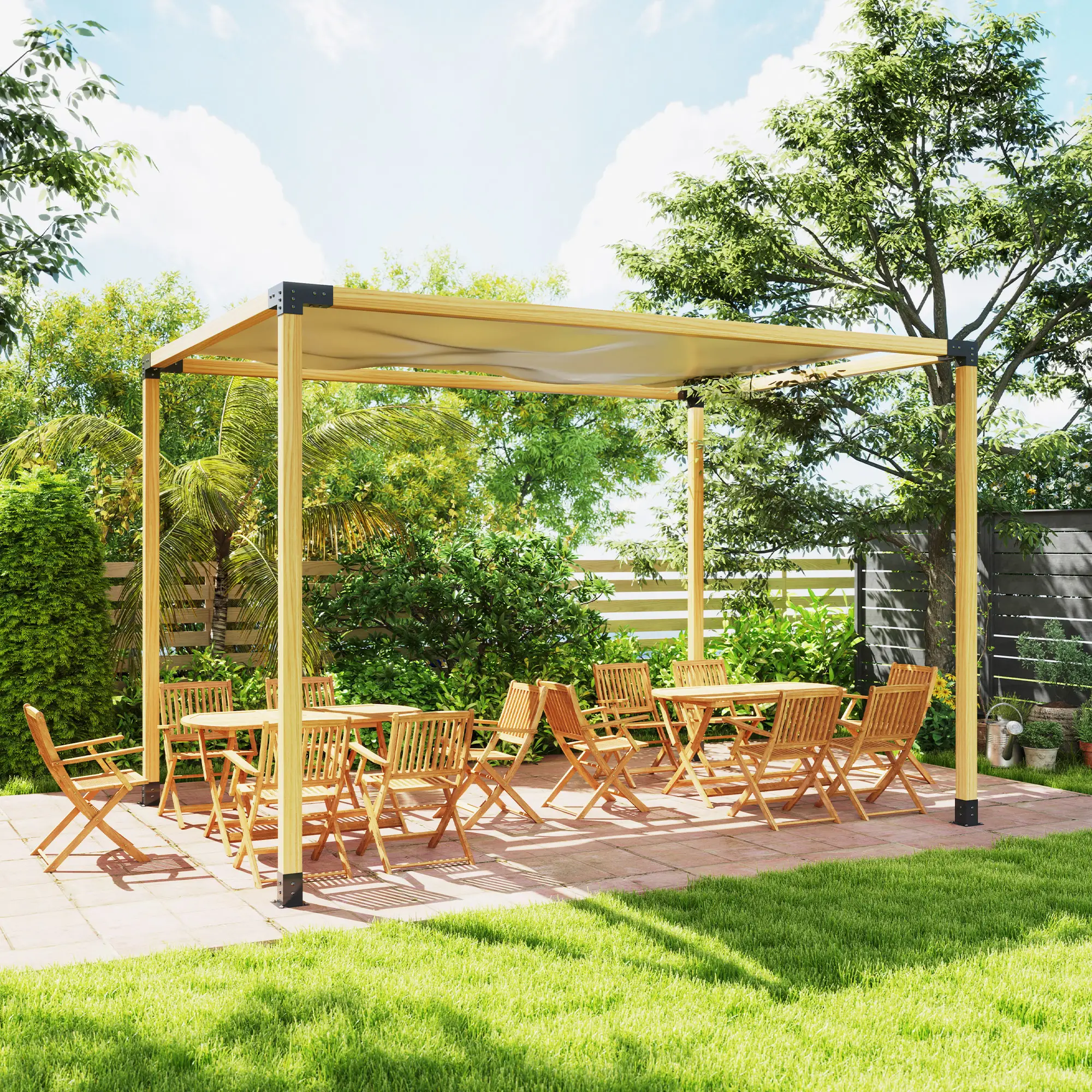 8PCS Pergola Kit, 3-Way & 4-Way Corner Brackets for 4"x4" Lumber - Image 10
