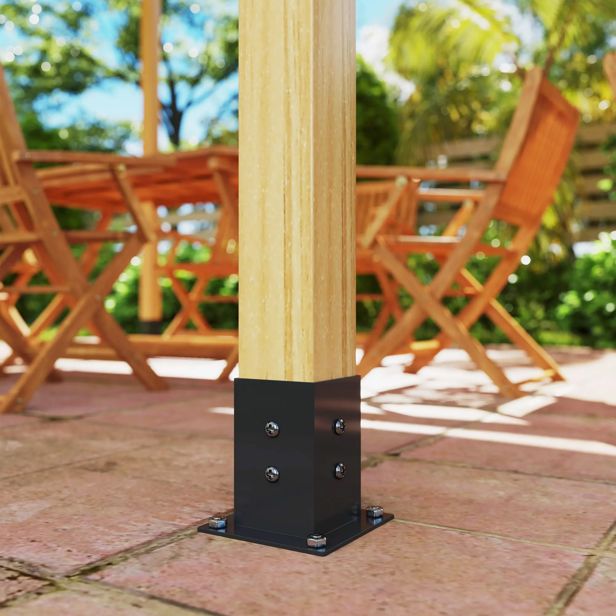 8PCS Pergola Kit, 3-Way & 4-Way Corner Brackets for 4"x4" Lumber - Image 7