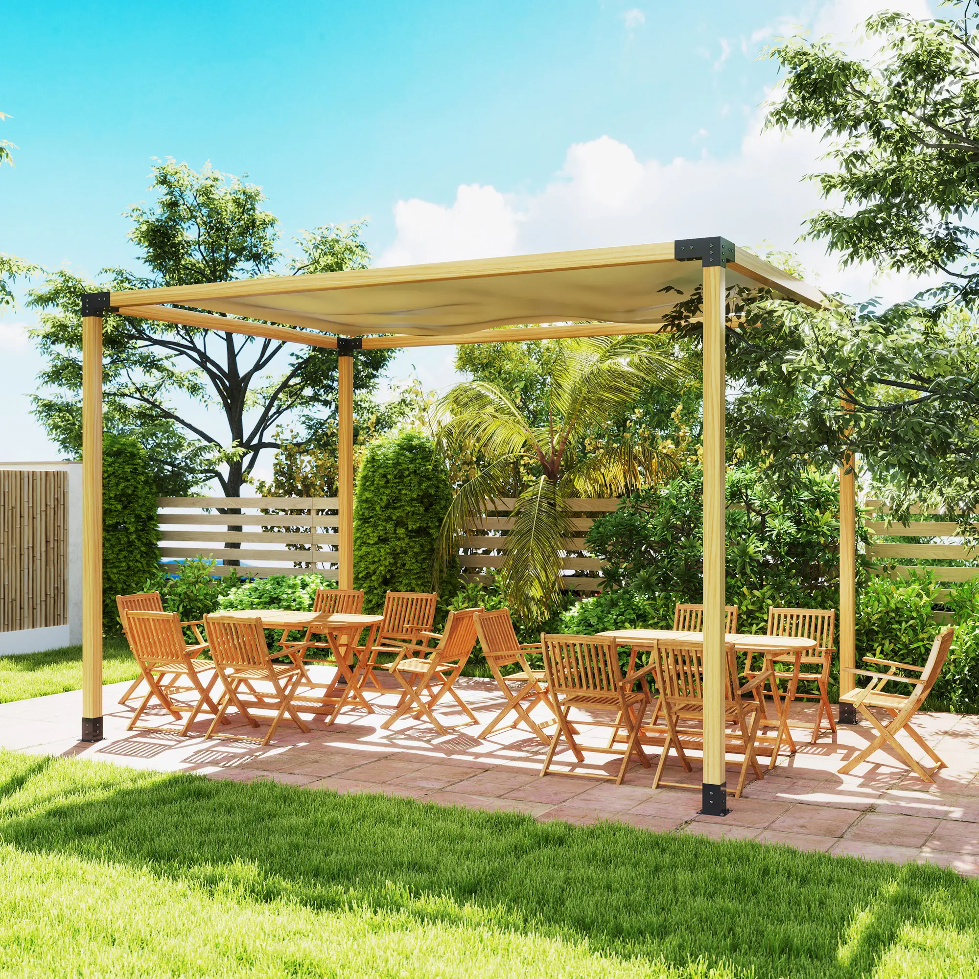8PCS Pergola Kit, 3-Way & 4-Way Corner Brackets for 4"x4" Lumber - Image 9