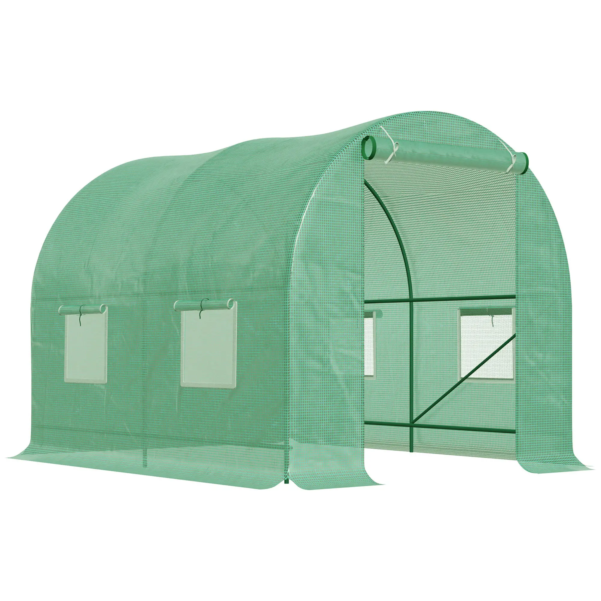 8'x6.6'x6.6' Walk-In Greenhouse, Garden Tunnel, Steel Frame, Roll-Up Door