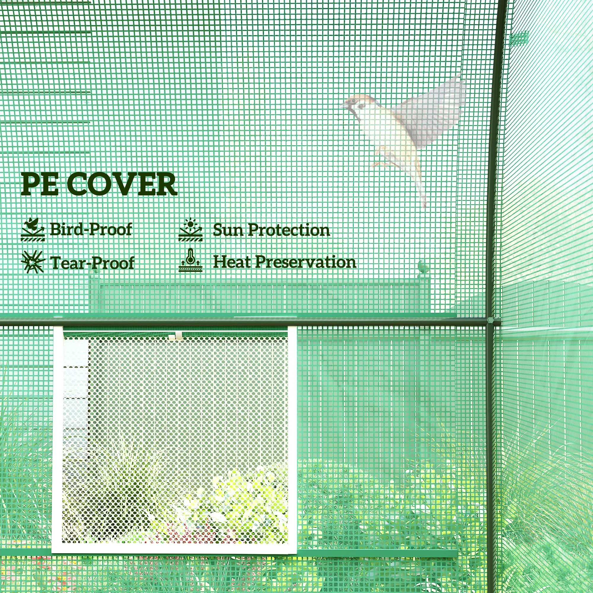 8'x6.6'x6.6' Walk-In Greenhouse, Garden Tunnel, Steel Frame, Roll-Up Door - Image 4