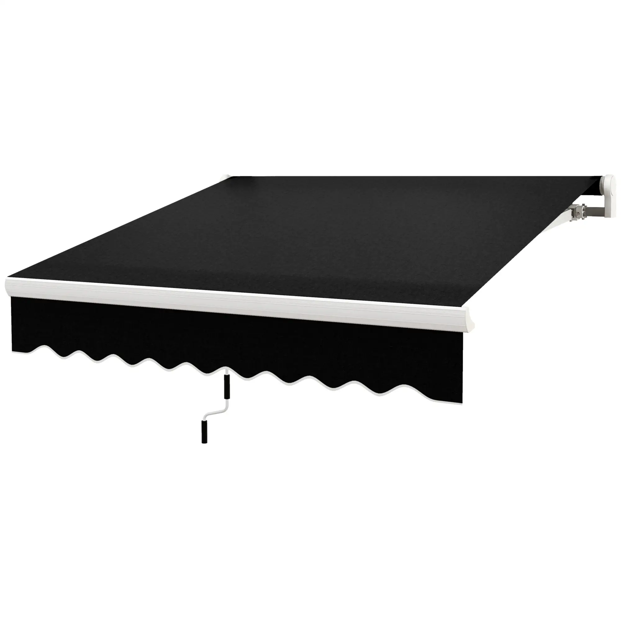 8'x7' Manual Retractable Patio Awning, Sun Shade, Black