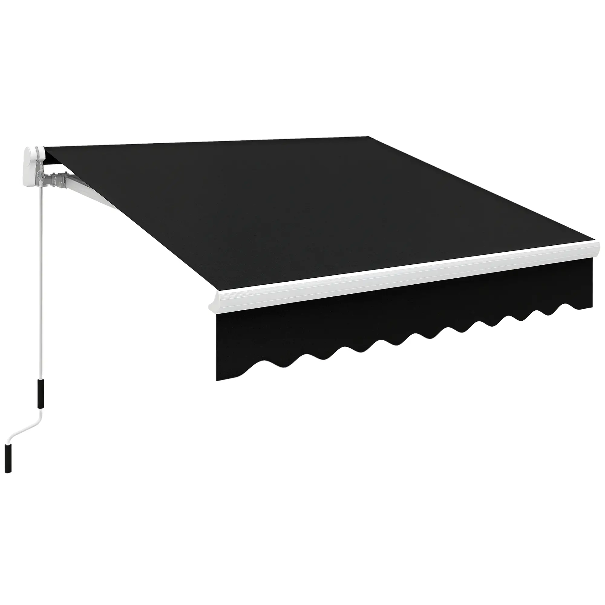 8'x7' Manual Retractable Patio Awning, Sun Shade, Black - Image 11