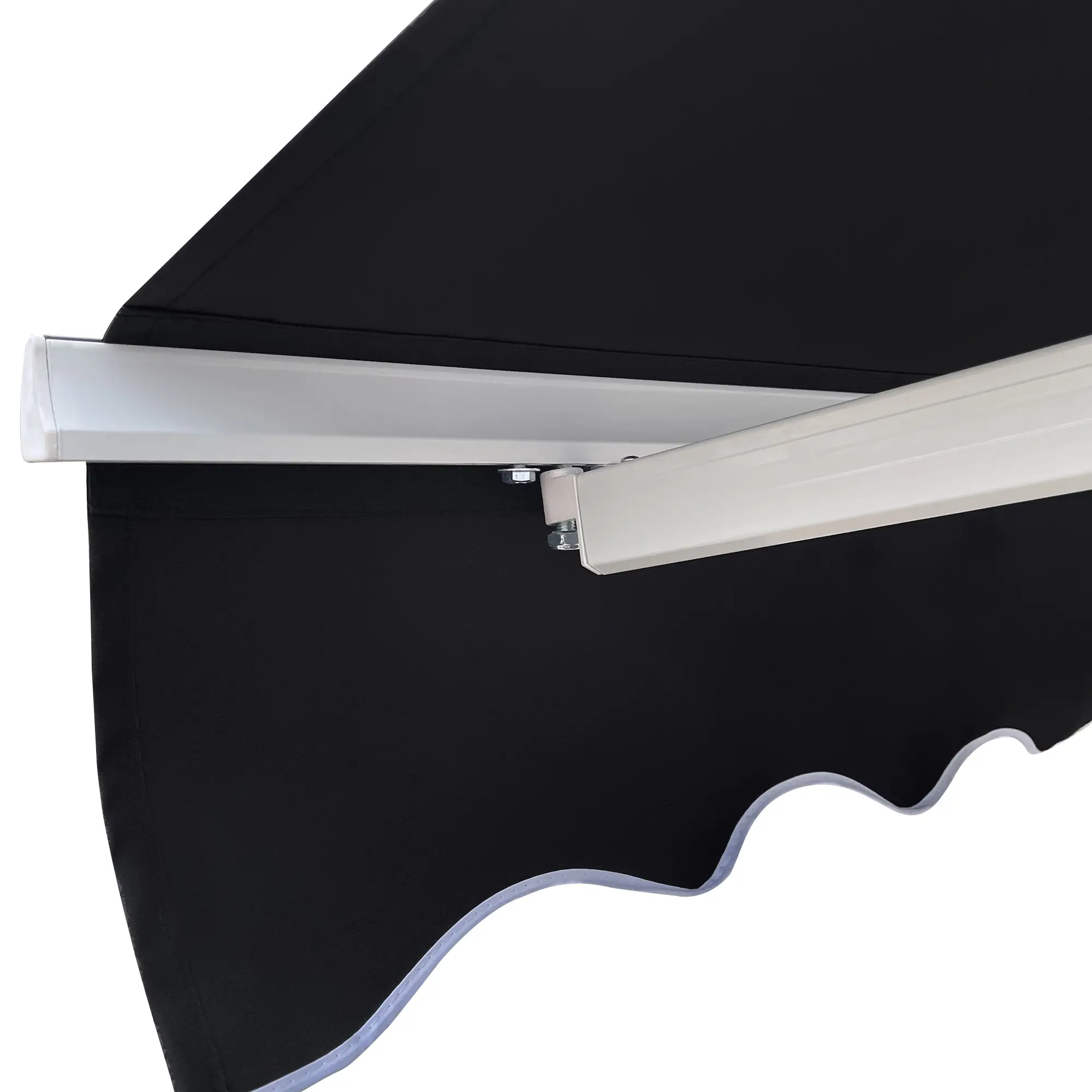8'x7' Manual Retractable Patio Awning, Sun Shade, Black - Image 9