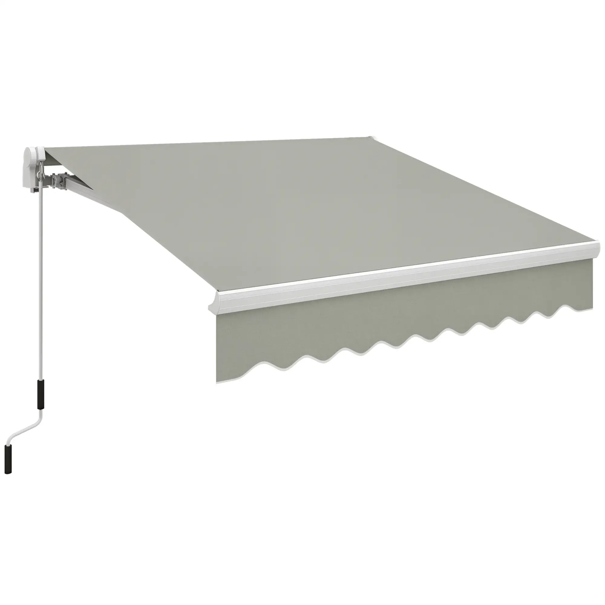 8'x7' Patio Awning, Manual Retractable Sun Shade, Light Grey - Image 11