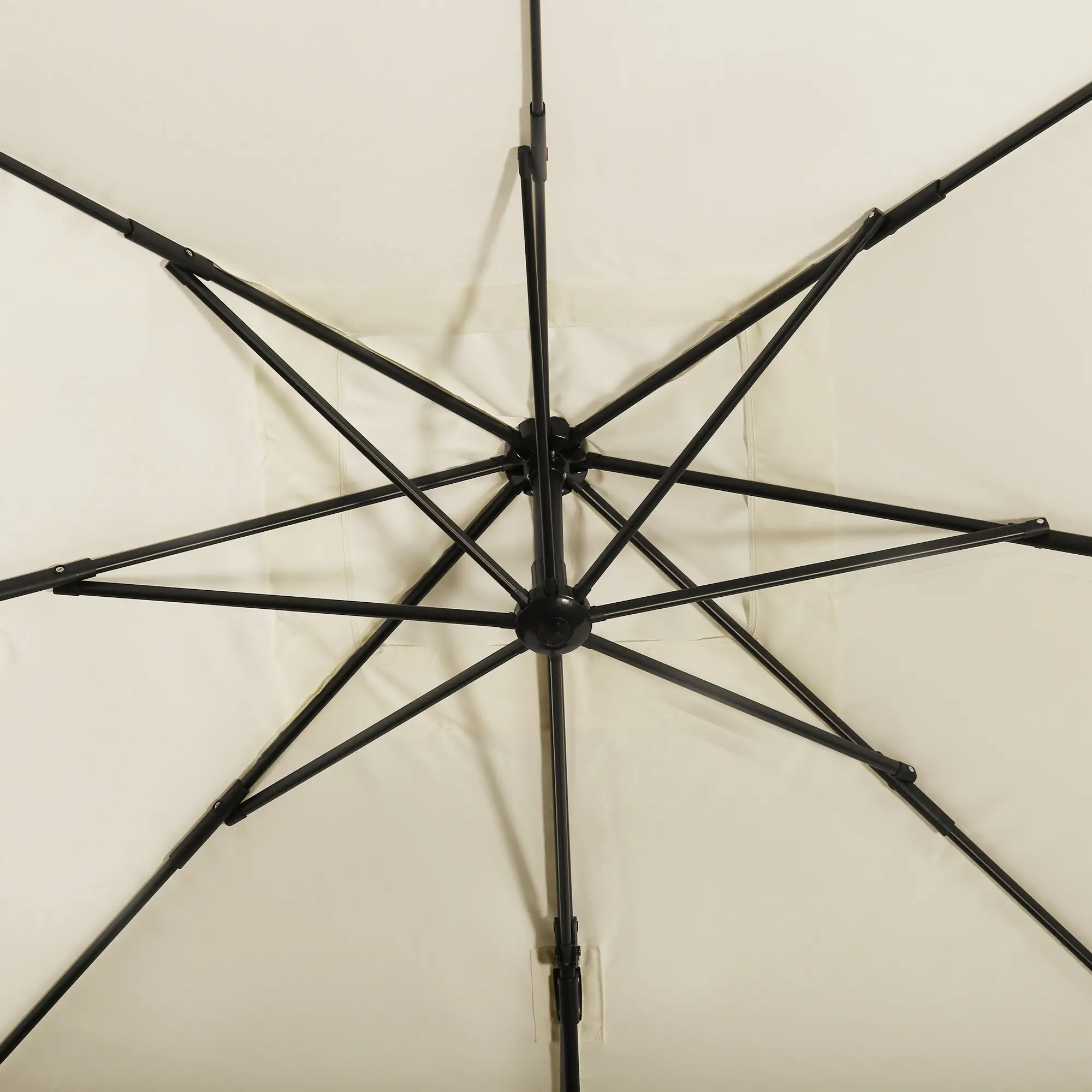 8'x8' Square Patio Umbrella, Outdoor Cantilever Parasol, Cream White - Image 10